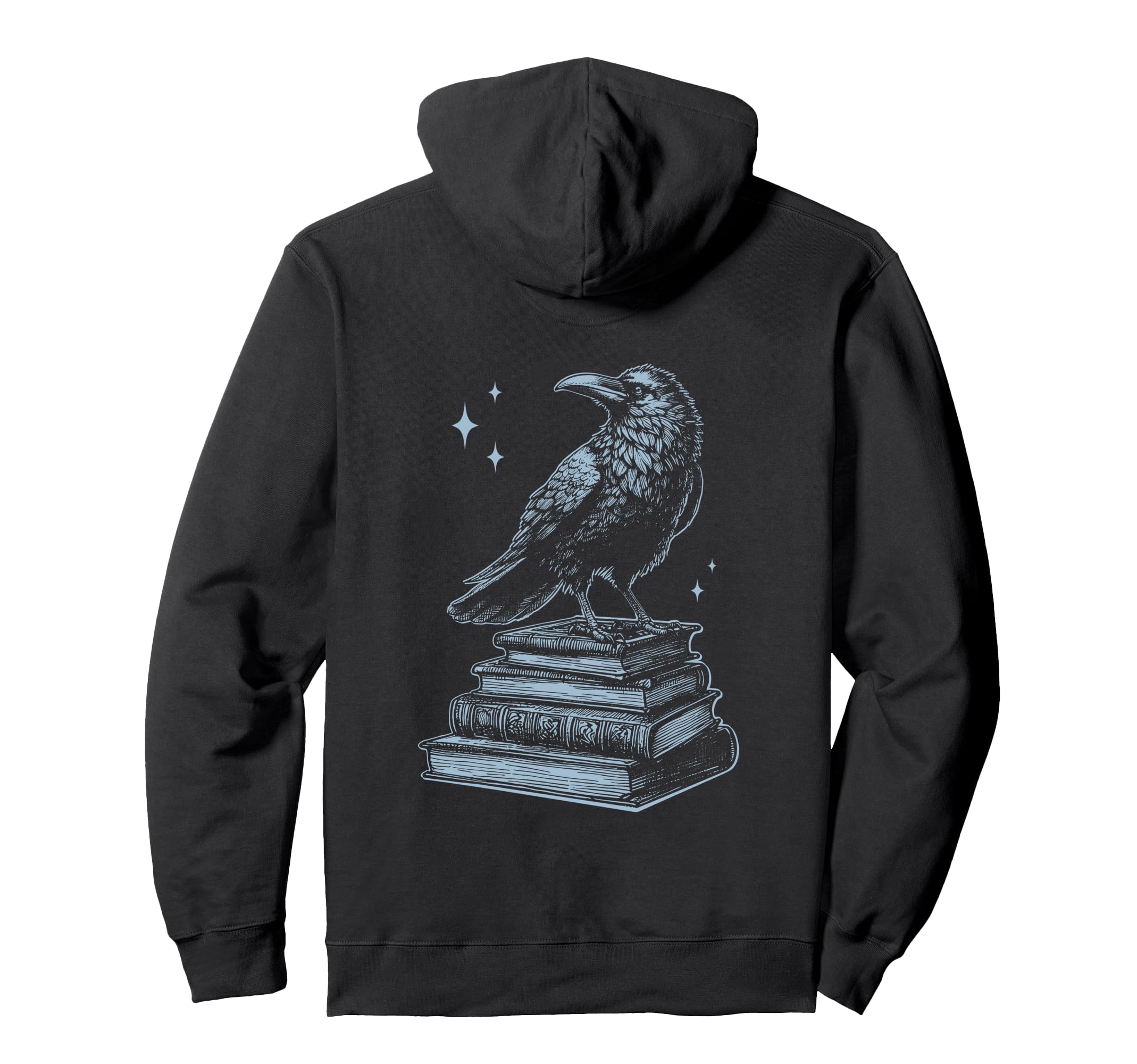 Raven Crow Gothic Literary Bird Hoodie - Minimalist Print for Adults - T-Shirt, Sweatshirt, Hoodie