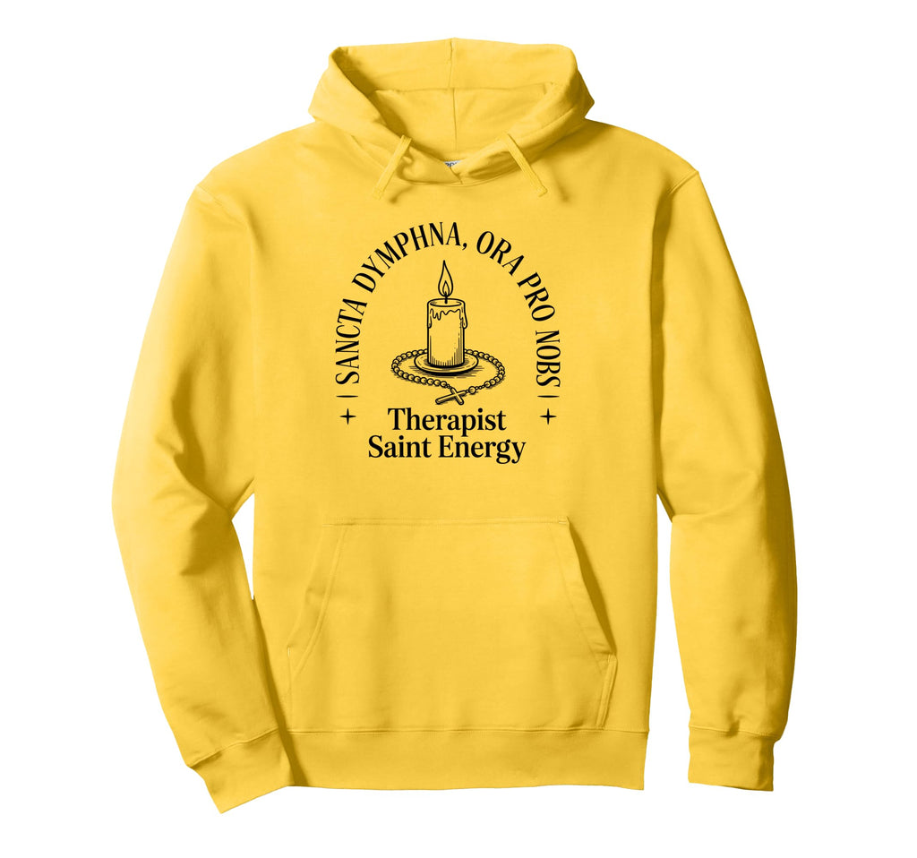 Latin St Dymphna Pray Me Mental Hoodie - Aesthetic Graphic for Adults - T-Shirt, Sweatshirt, Hoodie