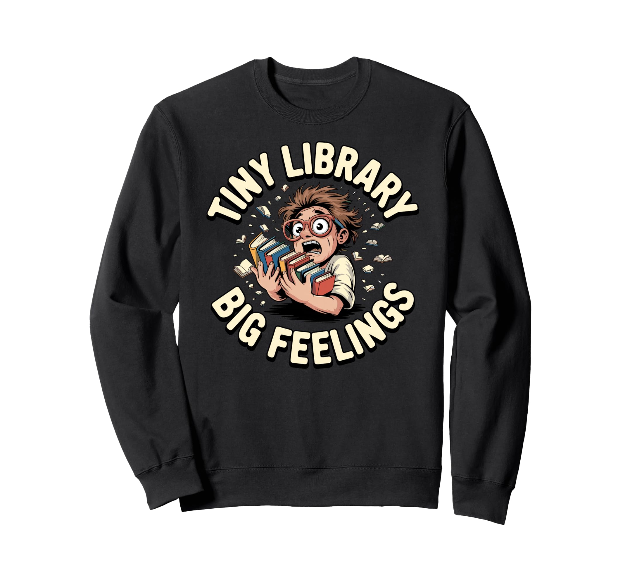 Tiny Library Librarian Book Nerd Sweatshirt - Custom Art Print for Adults - T-Shirt, Sweatshirt, Hoodie
