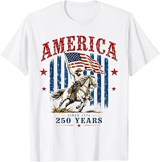 America 250th Anniversary Western Patriotic 4th of July T-Shirt Unisex T-shirt, Sweatshirt, Hoodie, Long Sleeve Tee - T-Shirt, Sweatshirt, Hoodie