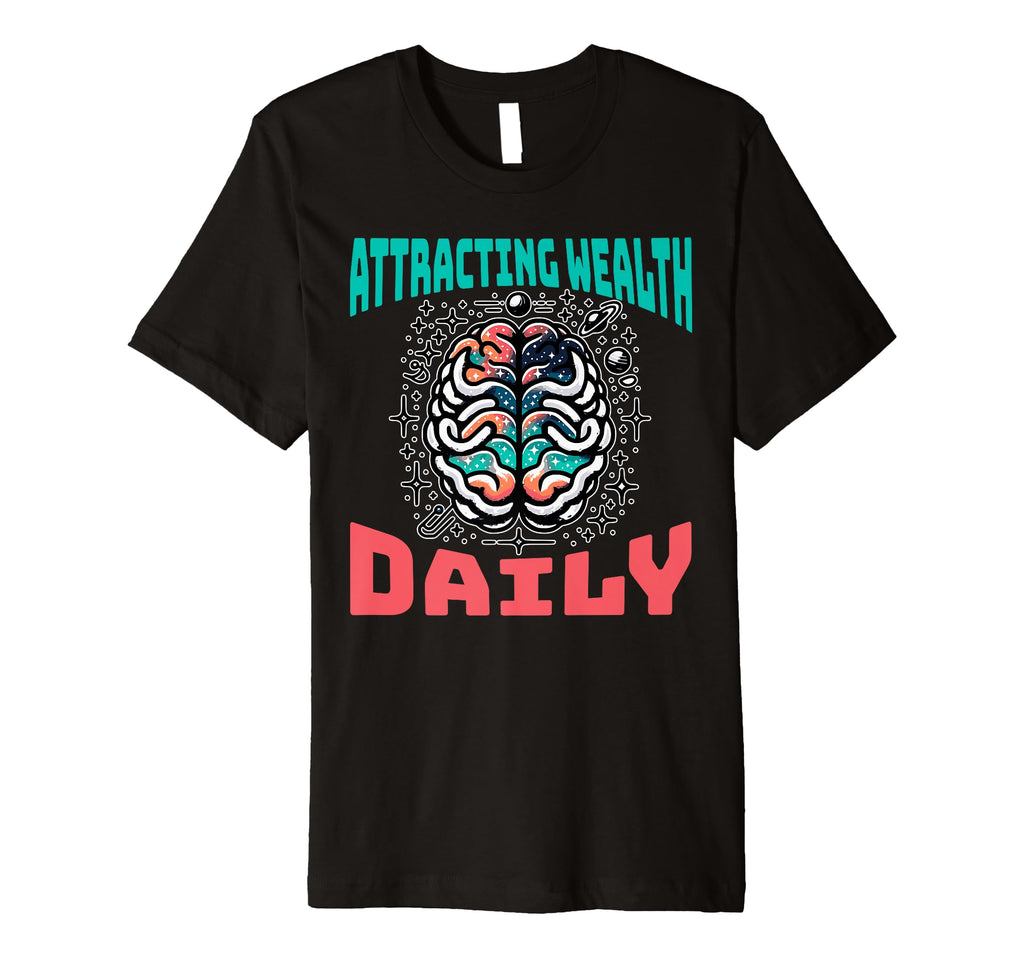 Attracting Wealth Daily Cosmic Brain T-Shirt - Minimalist Print Men Women - T-Shirt, Sweatshirt, Hoodie