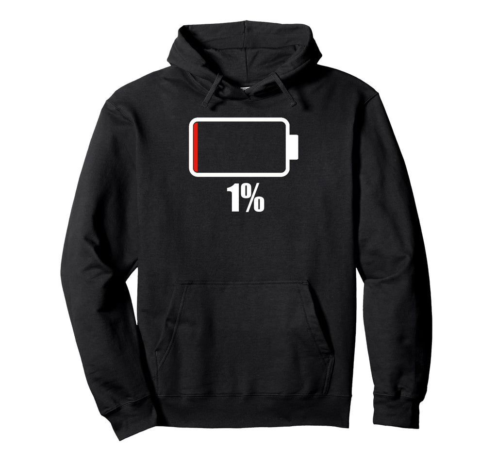 Battery 1 Remaining Battery Dead Hoodie - Aesthetic Graphic for Adults - T-Shirt, Sweatshirt, Hoodie