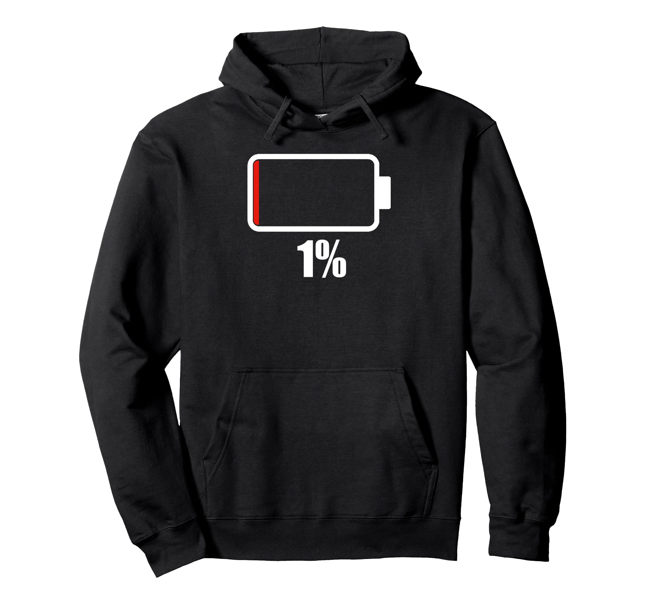 Battery 1 Remaining Battery Dead Hoodie - Aesthetic Graphic for Adults - T-Shirt, Sweatshirt, Hoodie
