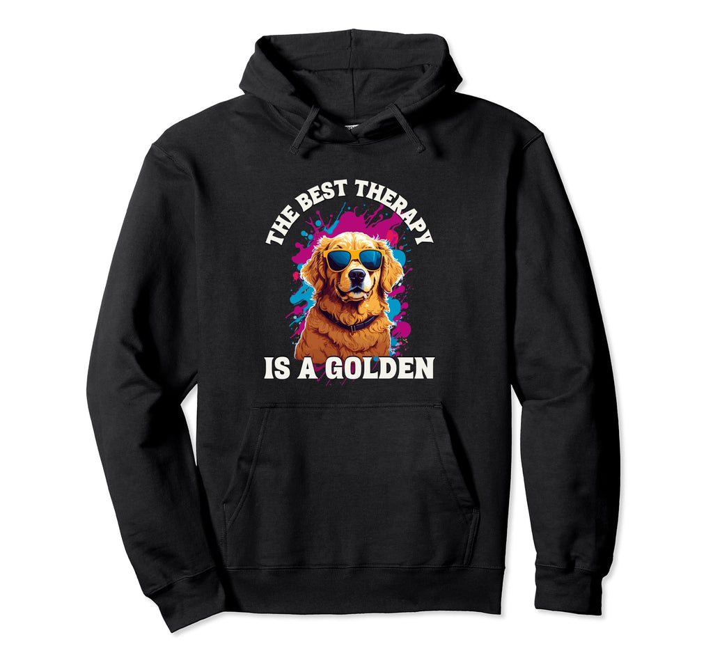 Best Therapy Is Golden Retriever Dog Hoodie - Minimalist Print Men Women - T-Shirt, Sweatshirt, Hoodie