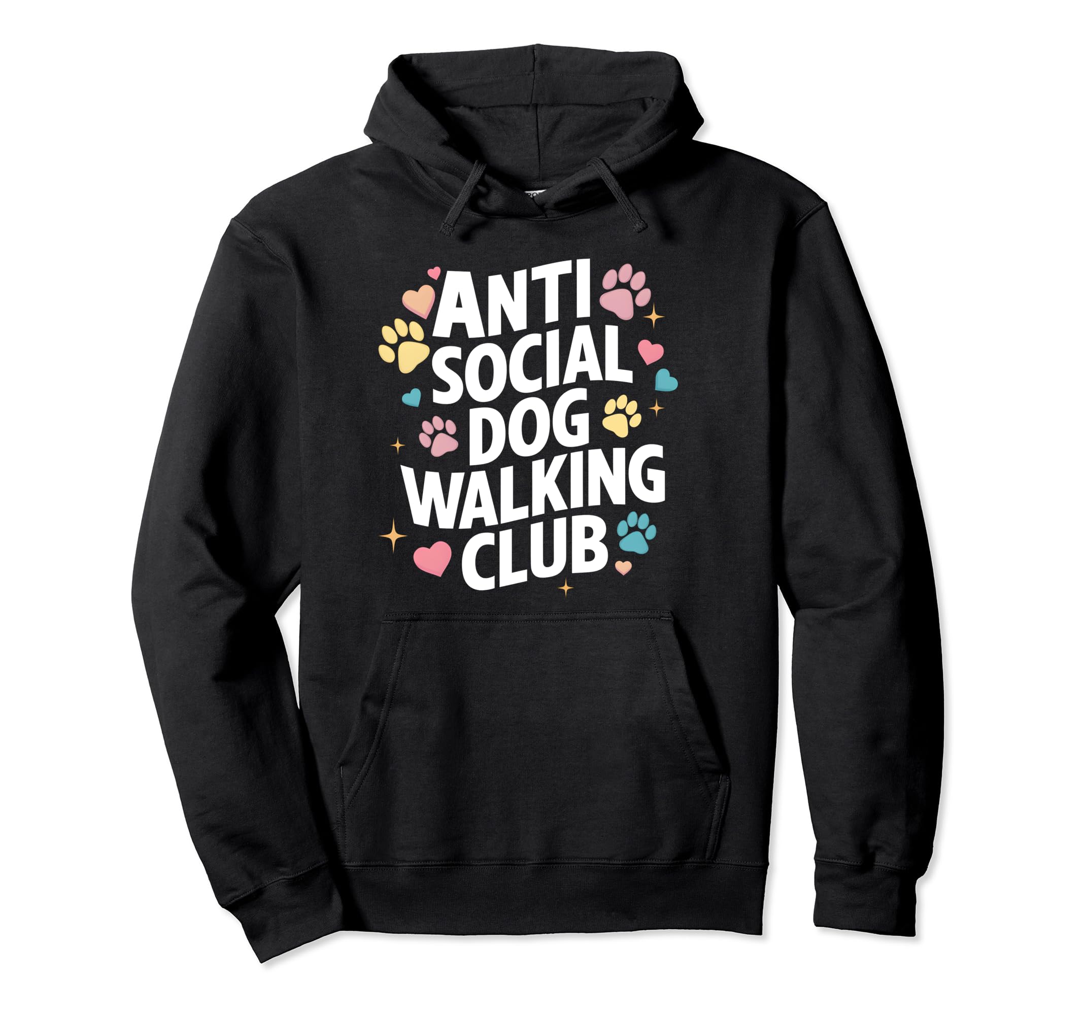 Anti Social Dog Walking Club Funny Hoodie - Minimalist Print Men Women - T-Shirt, Sweatshirt, Hoodie