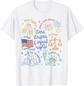 Stars Stripes & Equal Right Doodle USA Political Liberal T-Shirt Unisex T-shirt, Sweatshirt, Hoodie, Long Sleeve Tee - T-Shirt, Sweatshirt, Hoodie