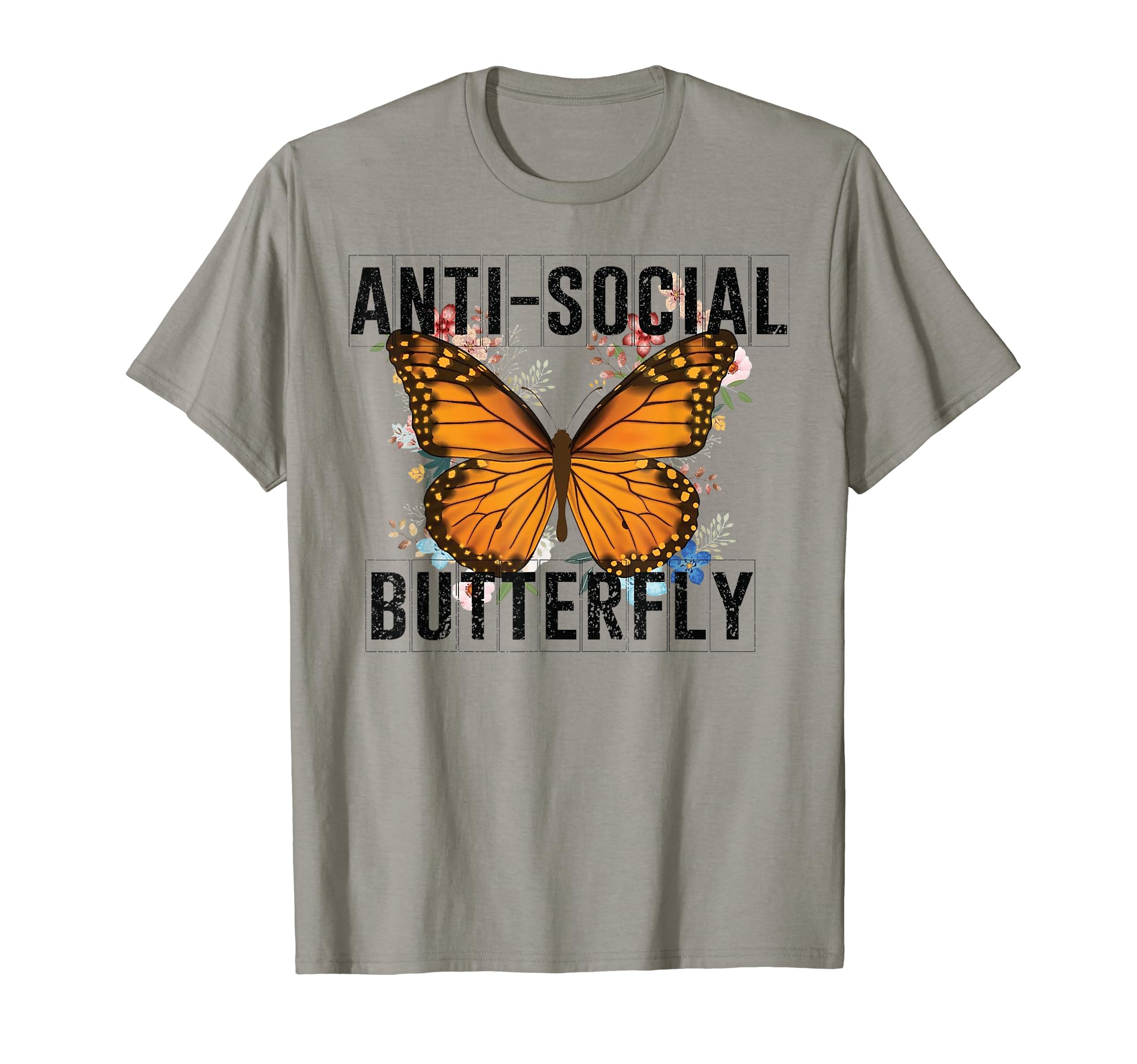 Anti Social Butterfly Funny Butterfly T-Shirt - Novelty Apparel for Adults - T-Shirt, Sweatshirt, Hoodie