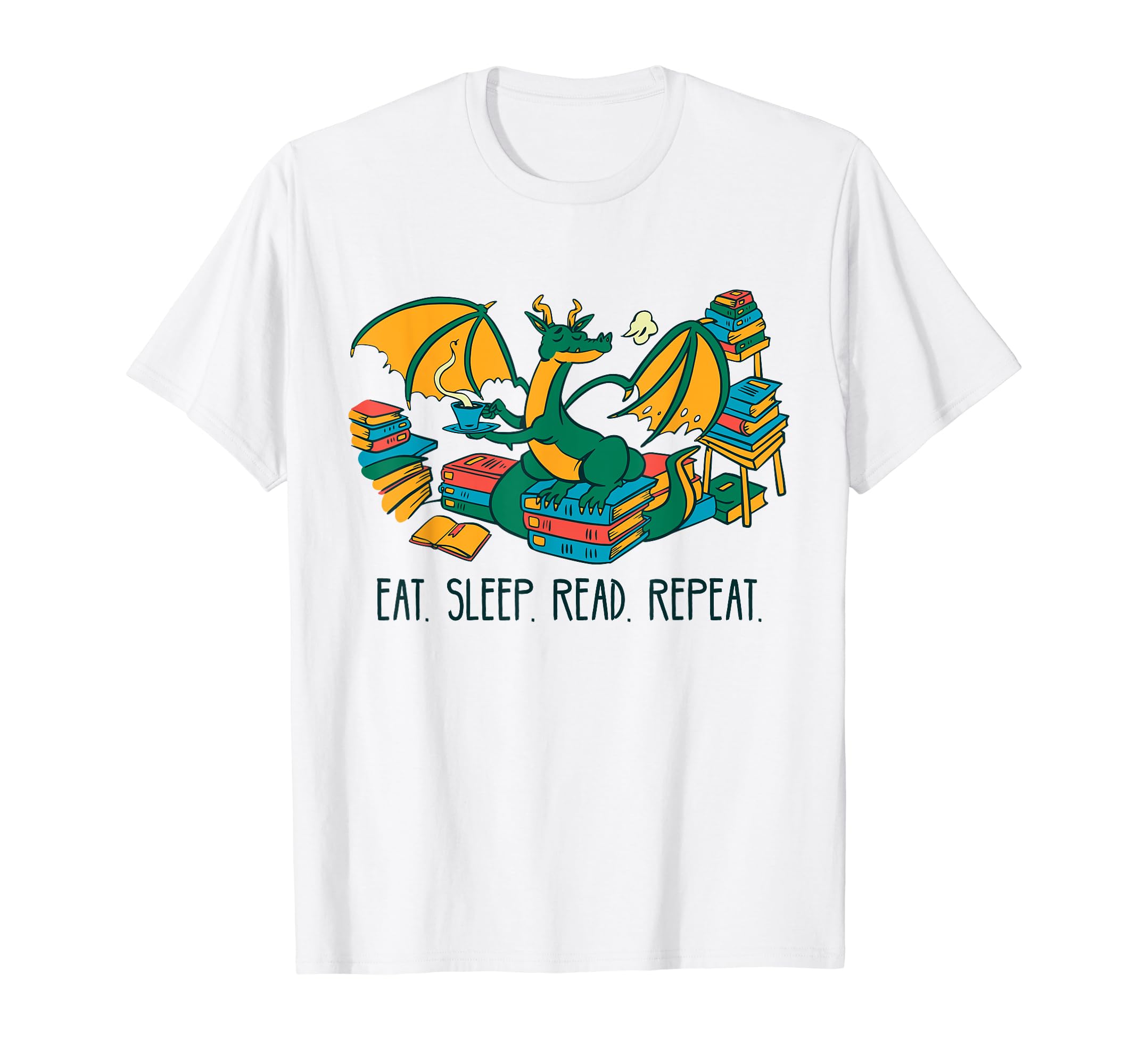 Dragon Pile Books Eat Sleep Read Sweatshirt - Unique Graphic Men Women - T-Shirt, Sweatshirt, Hoodie