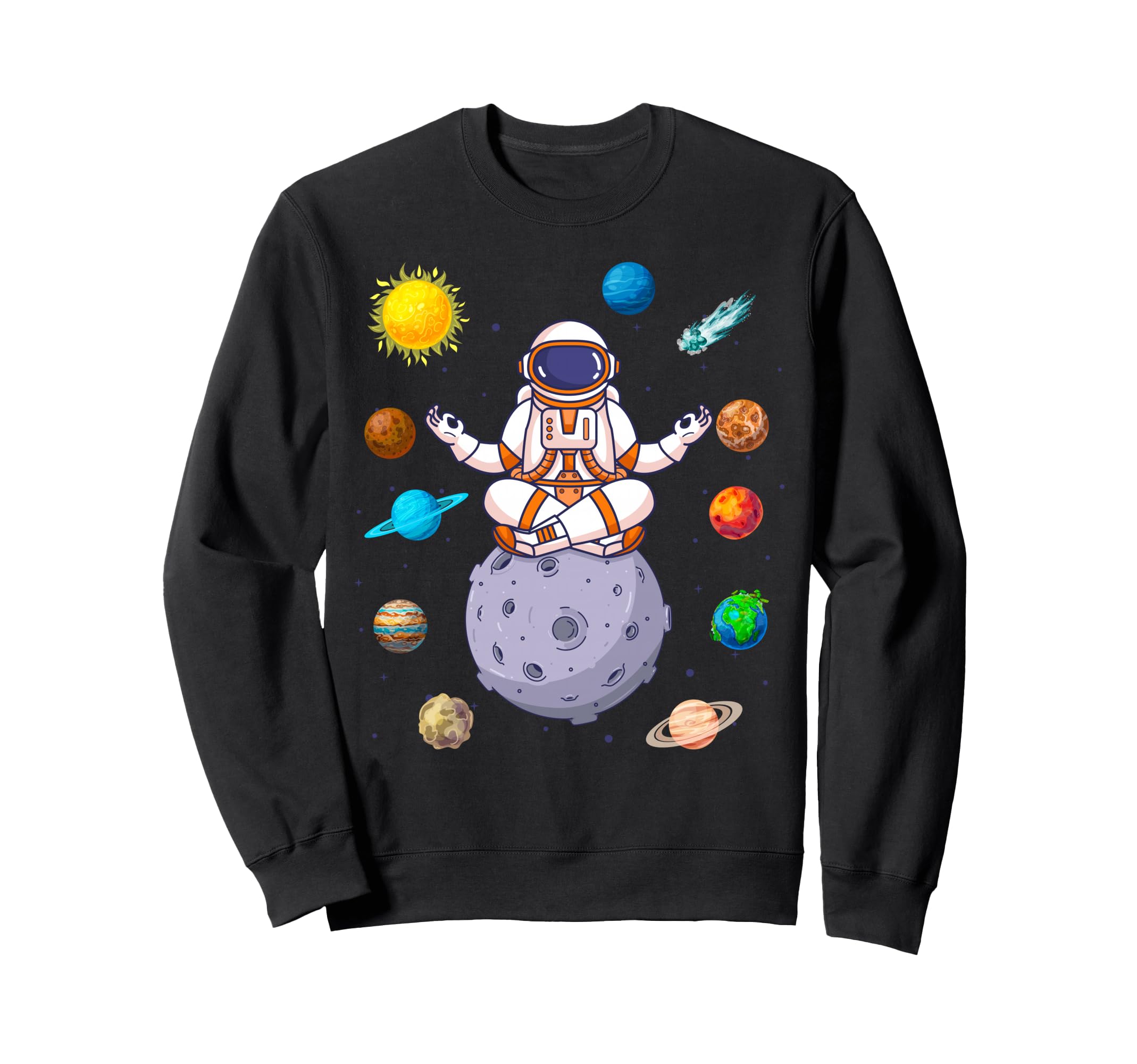 Astronaut Yoga Pose Meditation Sweatshirt - Casual Everyday Wear Men Women - T-Shirt, Sweatshirt, Hoodie