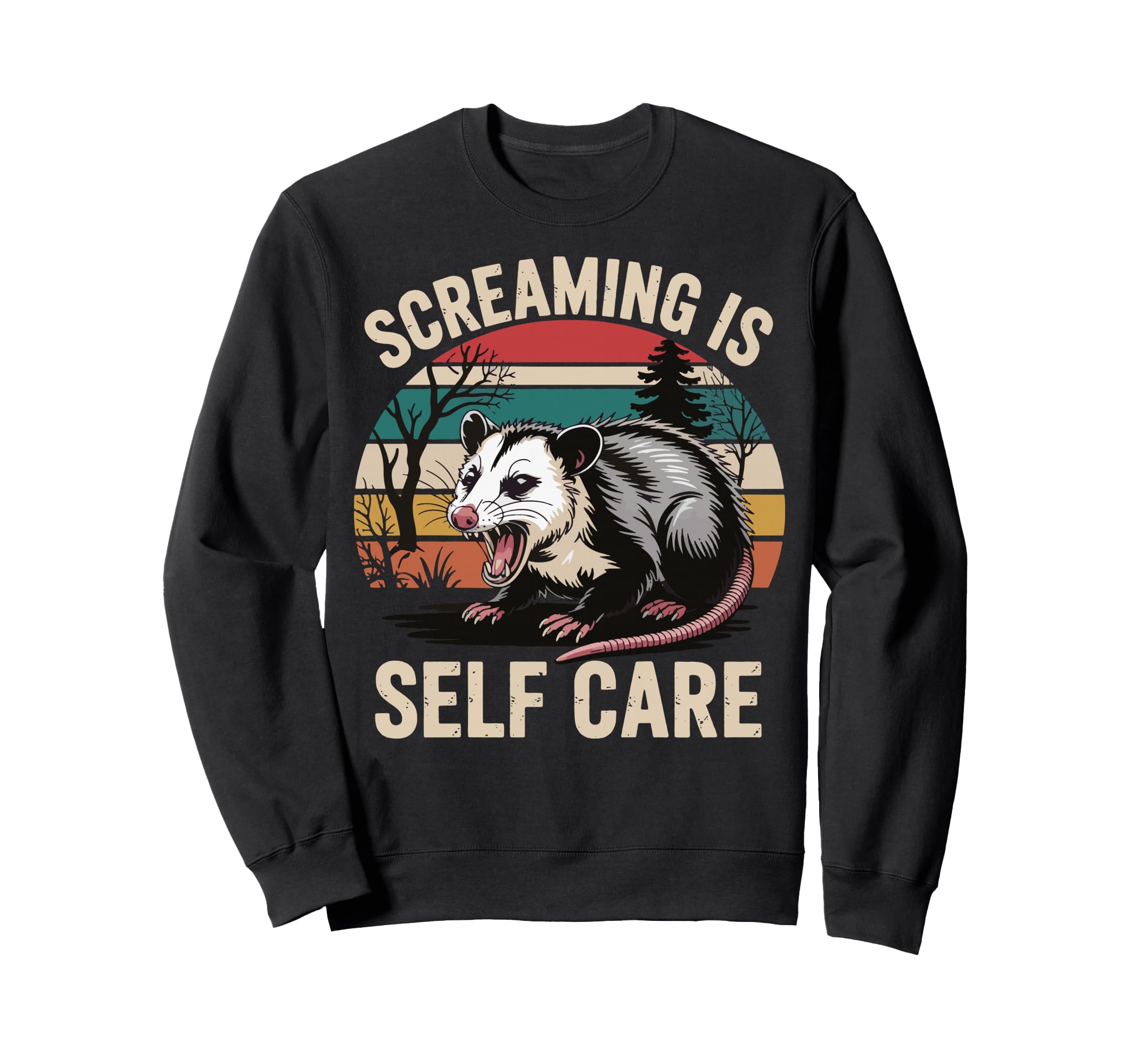 Opossum Therapeutic Screaming Sweatshirt - Minimalist Print for Adults - T-Shirt, Sweatshirt, Hoodie