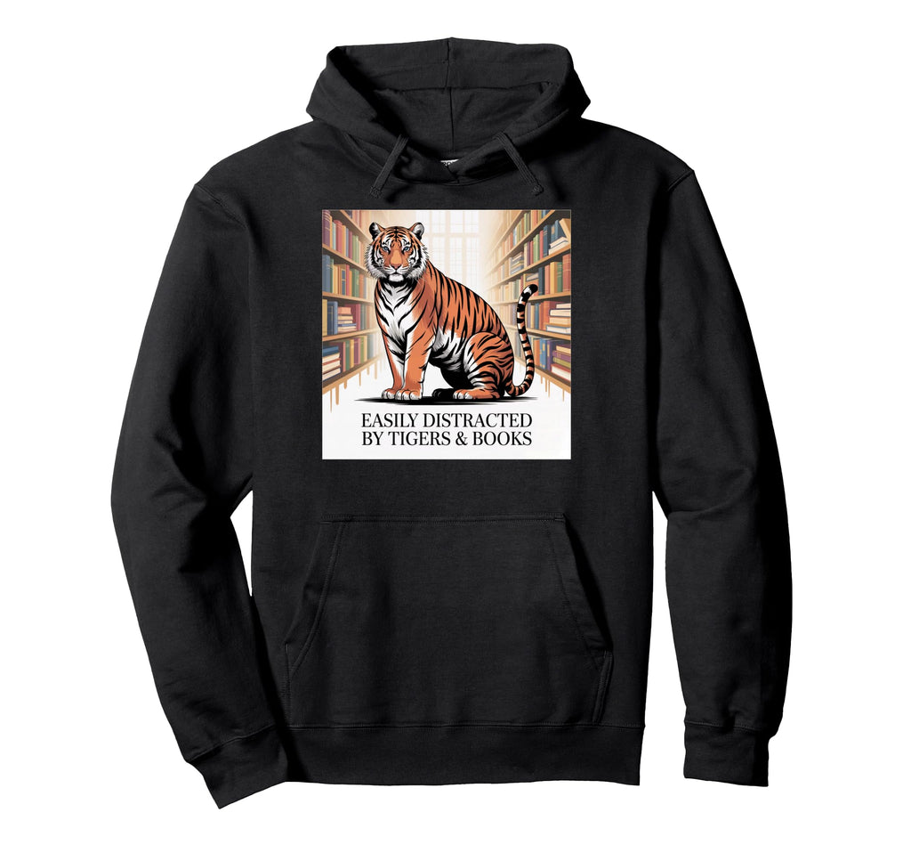 Tiger Books Nerds Tiger Decor Hoodie - Casual Everyday Wear for Adults - T-Shirt, Sweatshirt, Hoodie