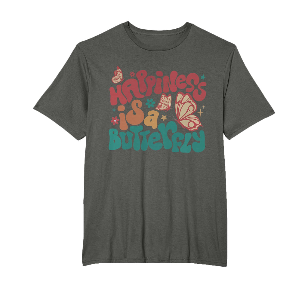 Happiness Is Butterfly Mental Health T-Shirt - Novelty Apparel Unisex - T-Shirt, Sweatshirt, Hoodie