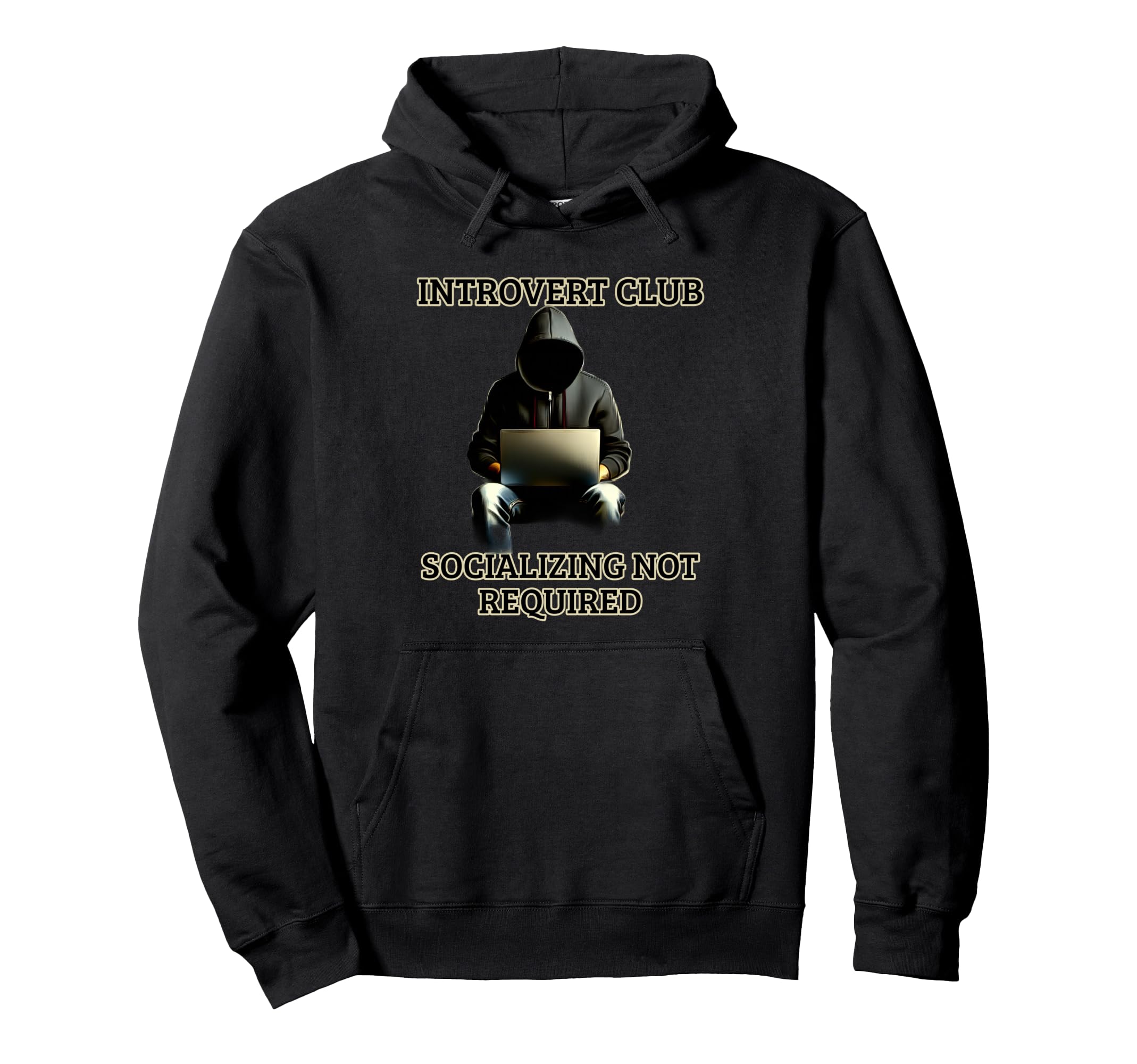 Introvert Club Funny Anti Social Gift Hoodie - Custom Art Print for Adults - T-Shirt, Sweatshirt, Hoodie