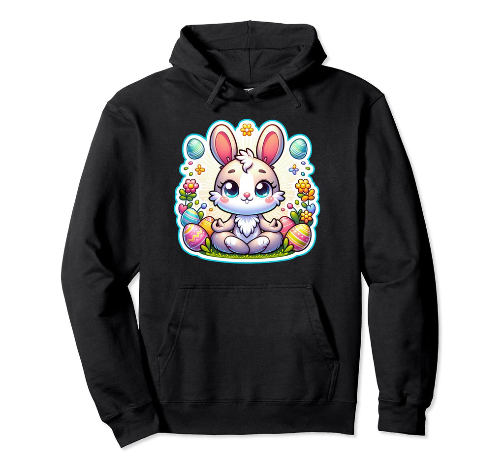 Easter Bunny Yoga Meditation Hoodie - Novelty Apparel Men Women - T-Shirt, Sweatshirt, Hoodie