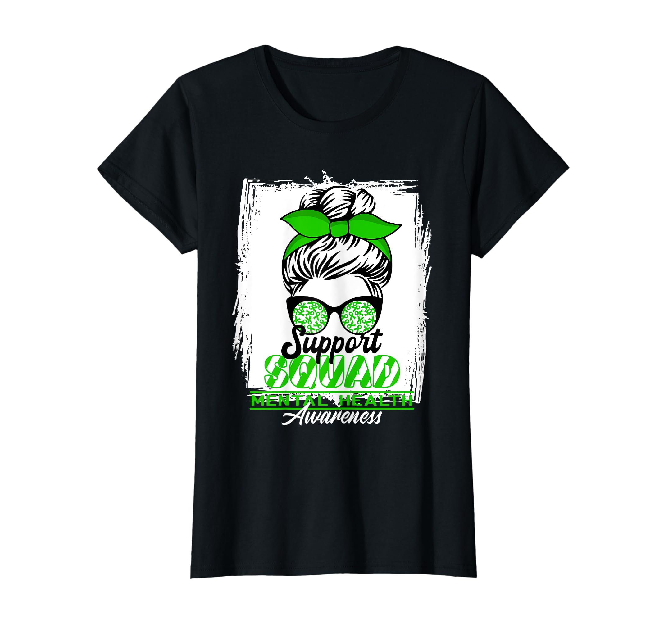 Womens Messy Bun Support Awareness T-Shirt - Unique Graphic Men Women - T-Shirt, Sweatshirt, Hoodie