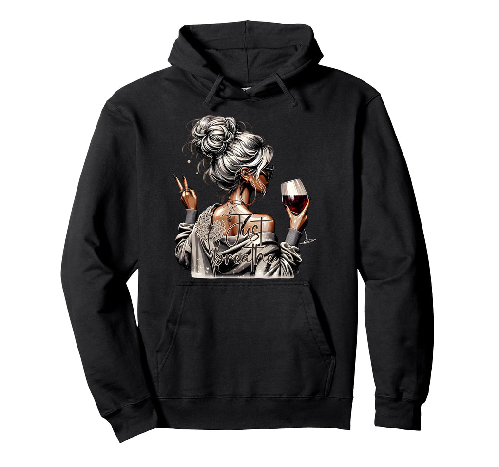 Just Breathe Motivational Hoodie - Aesthetic Graphic Men Women - T-Shirt, Sweatshirt, Hoodie