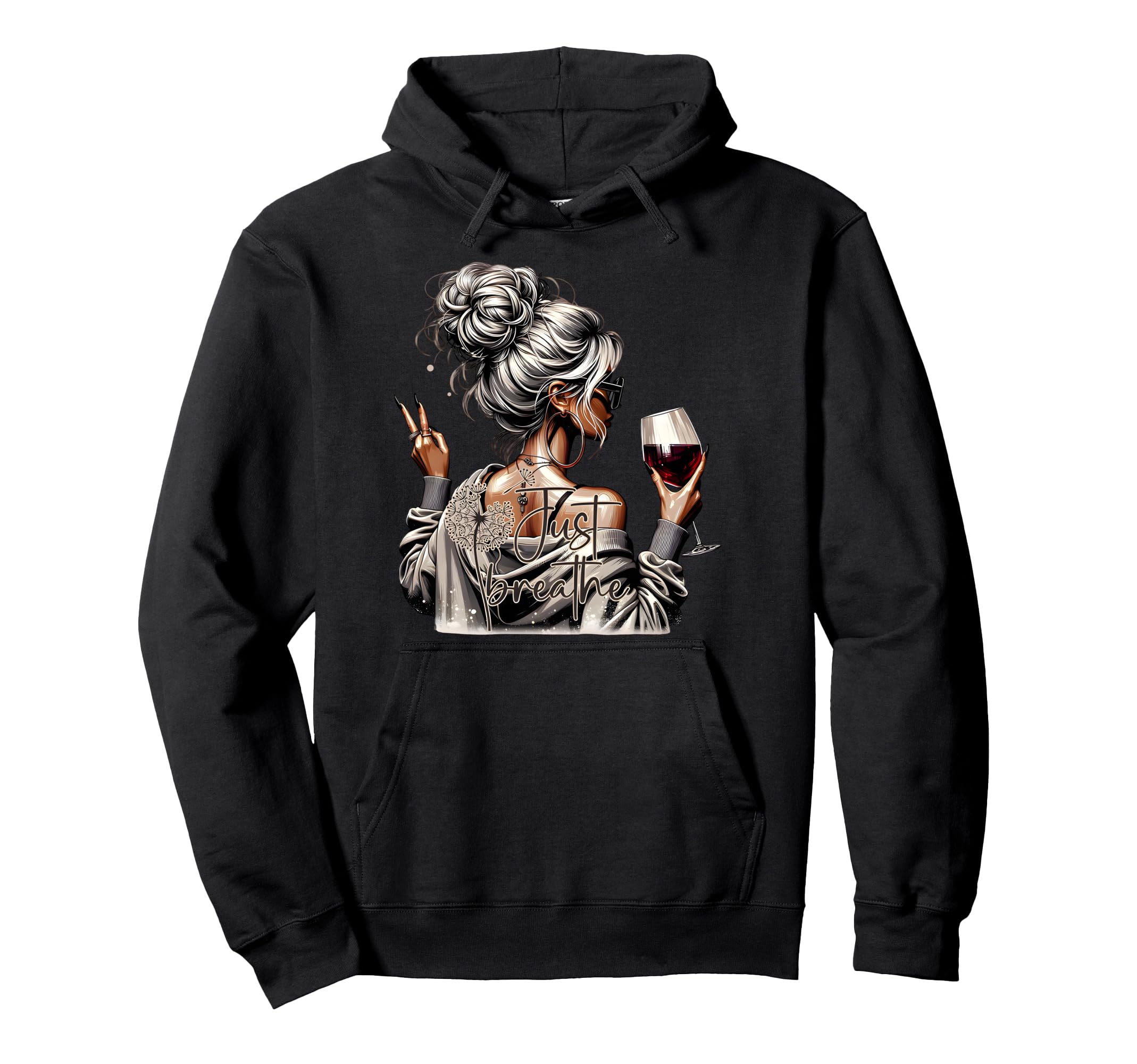 Just Breathe Motivational Hoodie - Aesthetic Graphic Men Women - T-Shirt, Sweatshirt, Hoodie