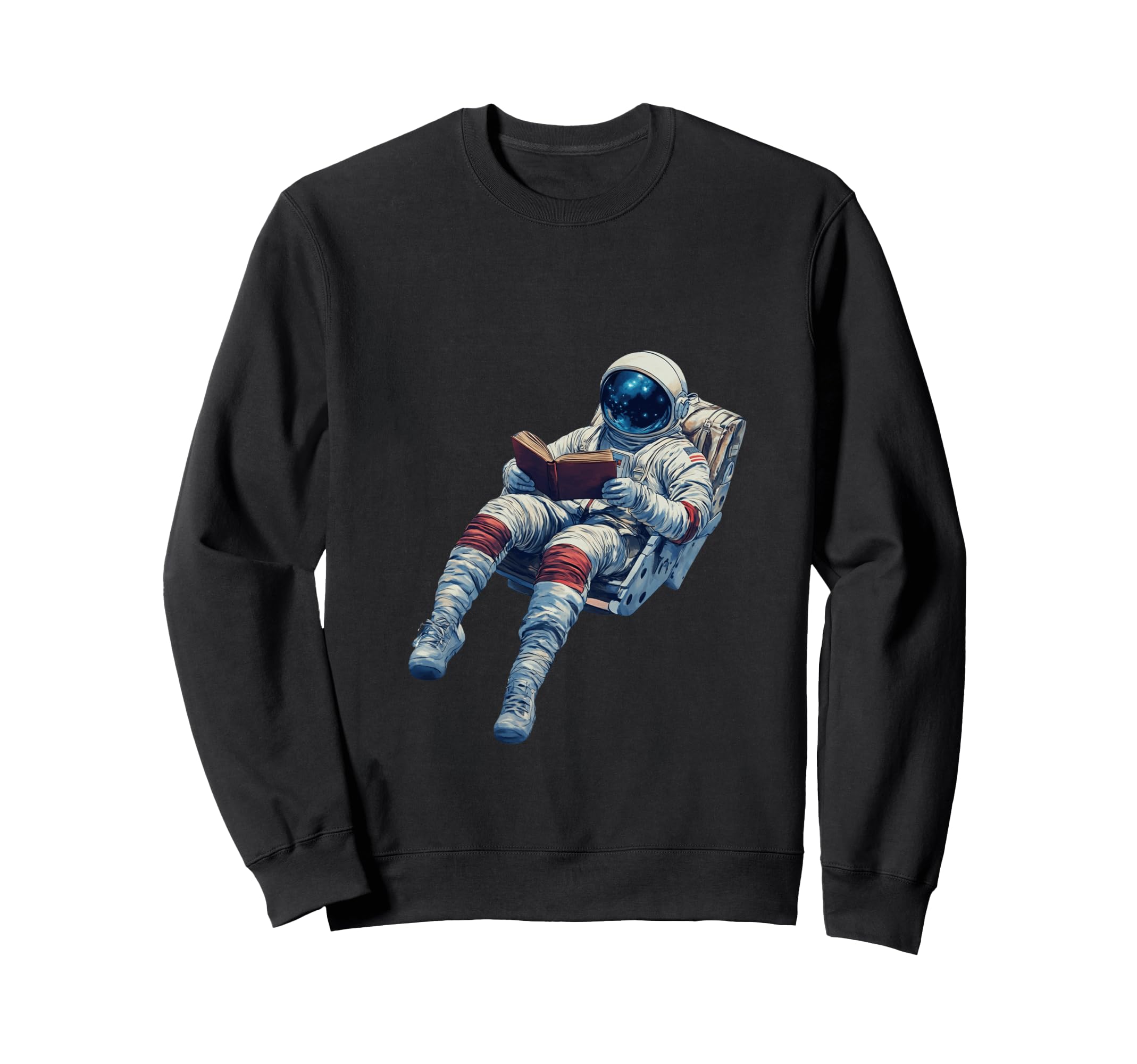 Astronaut Reading Book Sci Fi Sweatshirt - Fun Novelty Design for Adults - T-Shirt, Sweatshirt, Hoodie