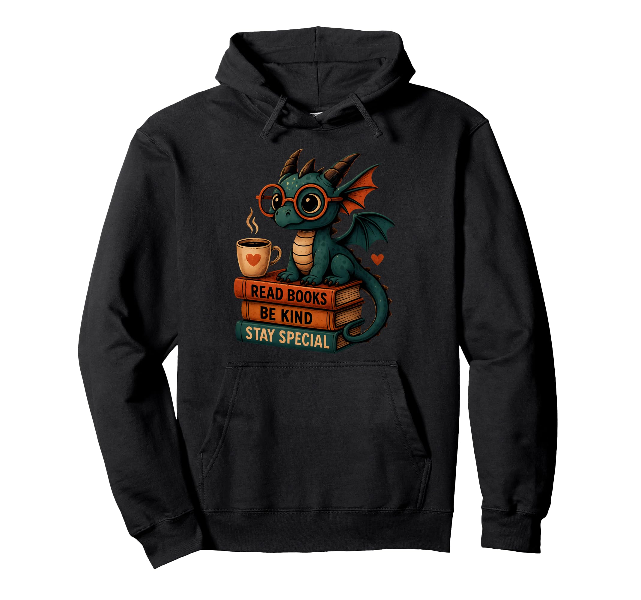 Book Lovers Reading Dragon Reading Hoodie - Minimalist Print Men Women - T-Shirt, Sweatshirt, Hoodie