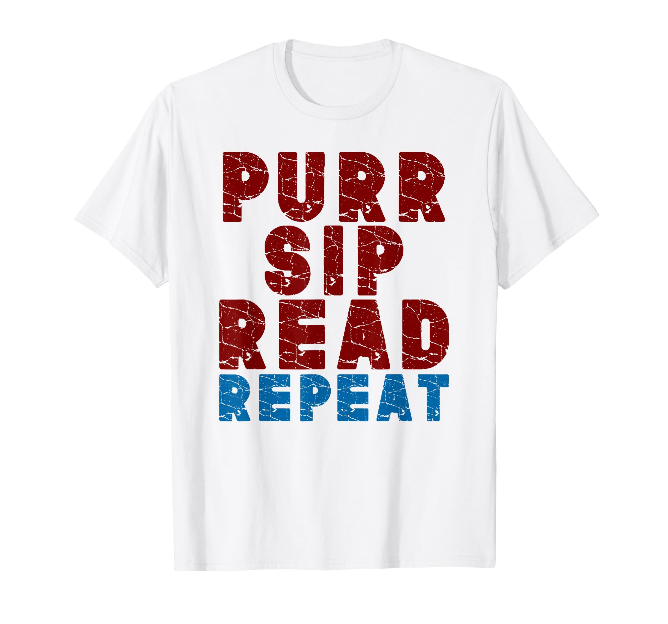 Purr Sip Read Repeat Cat Coffee Book T-Shirt - Novelty Apparel Men Women - T-Shirt, Sweatshirt, Hoodie