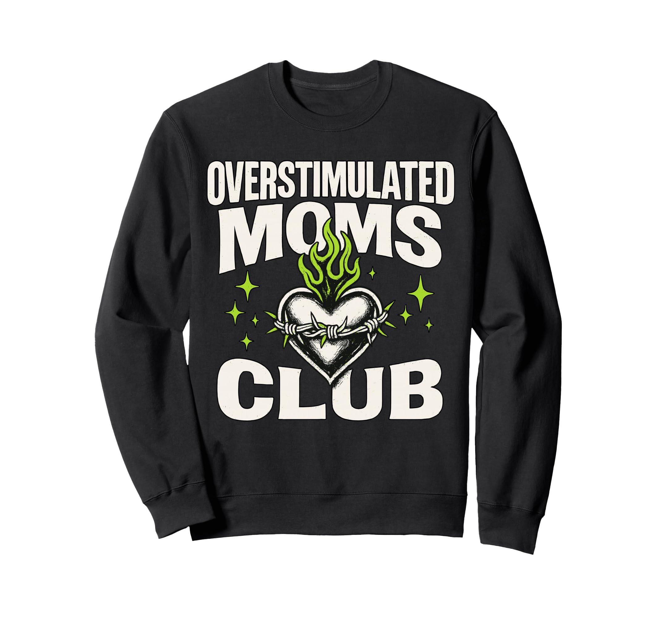 Overstimulated Moms Club Bold Heart Sweatshirt - Trendy Graphic for Adults - T-Shirt, Sweatshirt, Hoodie