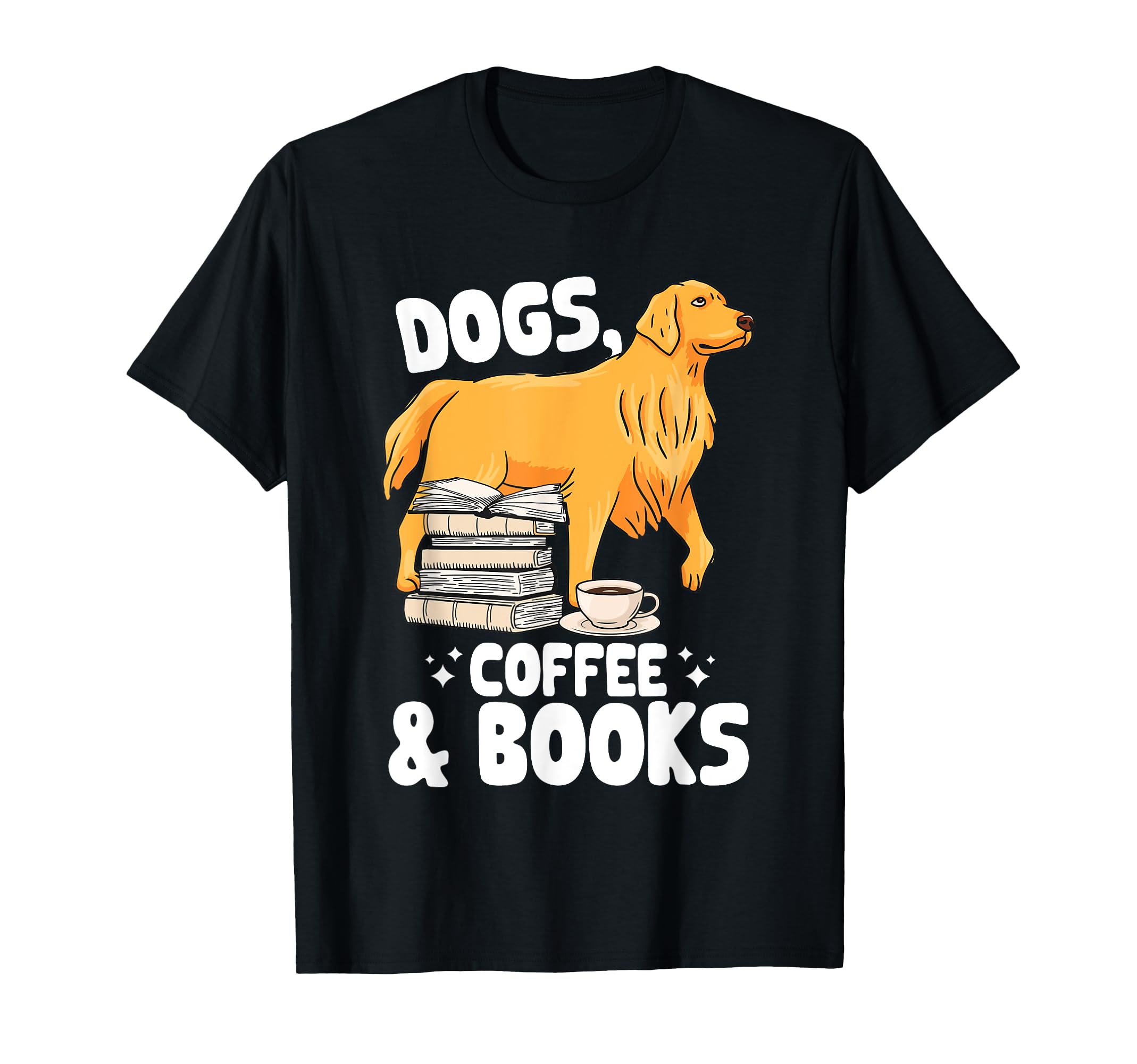 Coffee Book Reading Shirts Dog Lover T-Shirt - Custom Art Print for Adults - T-Shirt, Sweatshirt, Hoodie