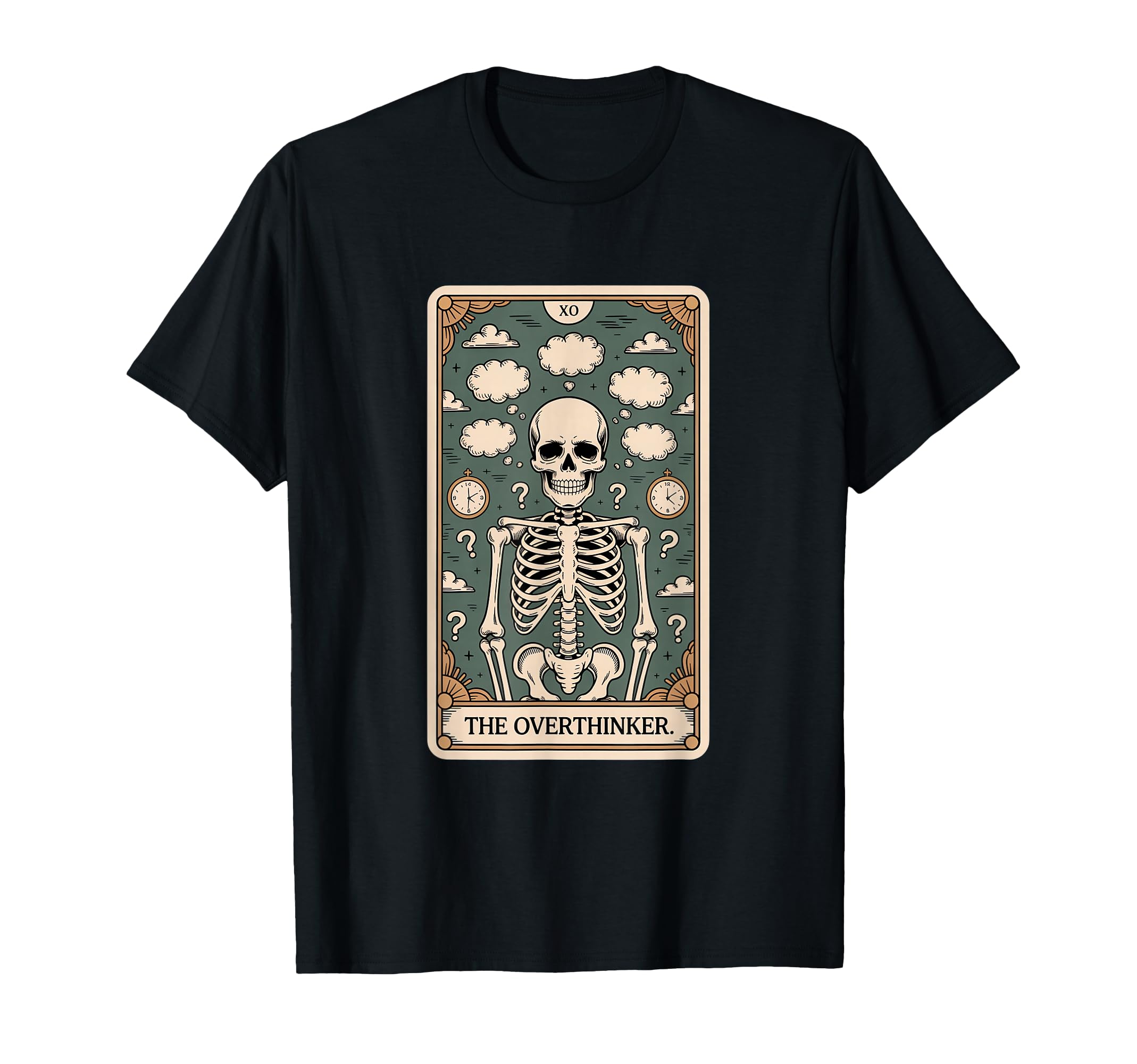 Overthinker Tarot Skeleton Clouds T-Shirt - Streetwear Style for Adults - T-Shirt, Sweatshirt, Hoodie