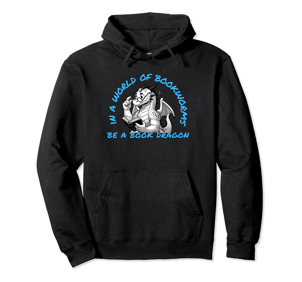Dragon World Bookworms Be Book Dragon Hoodie - Custom Art Print for Adults - T-Shirt, Sweatshirt, Hoodie