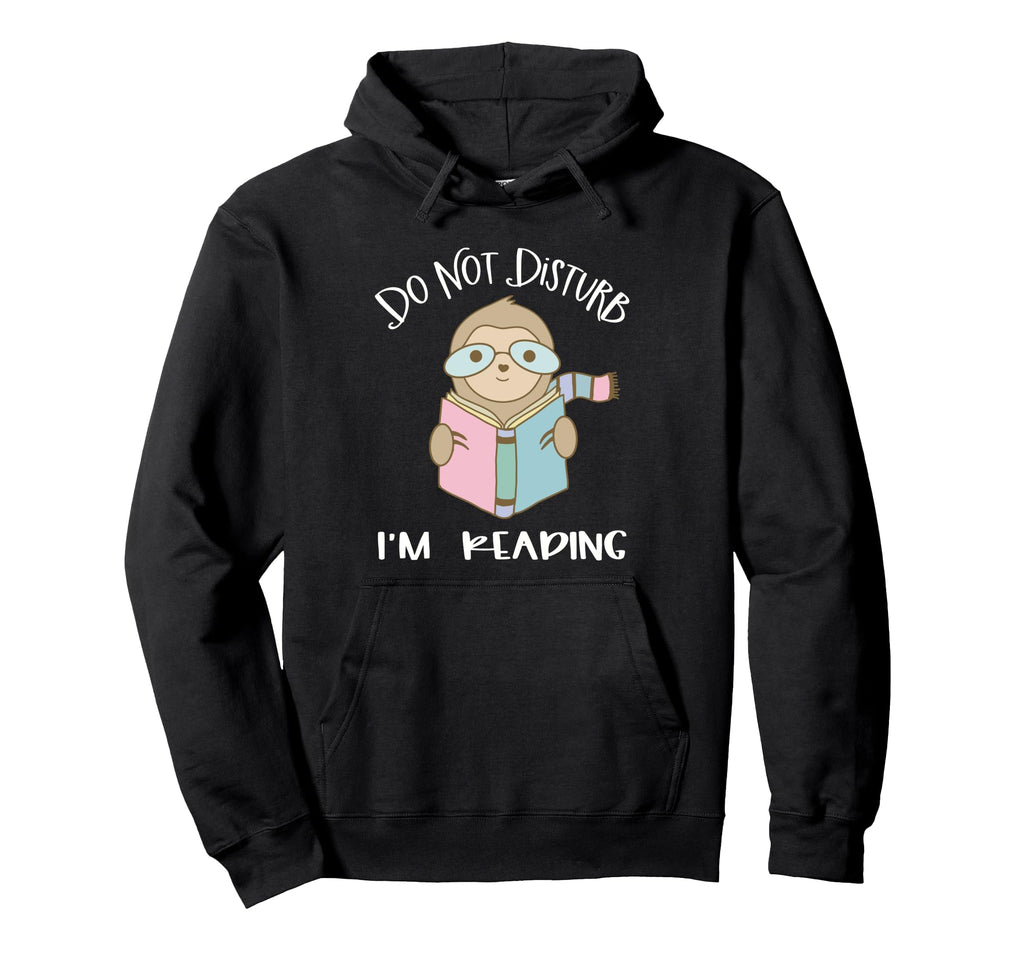 Sloth Reading Book Nerd Reading Hoodie - Custom Art Print for Adults - T-Shirt, Sweatshirt, Hoodie