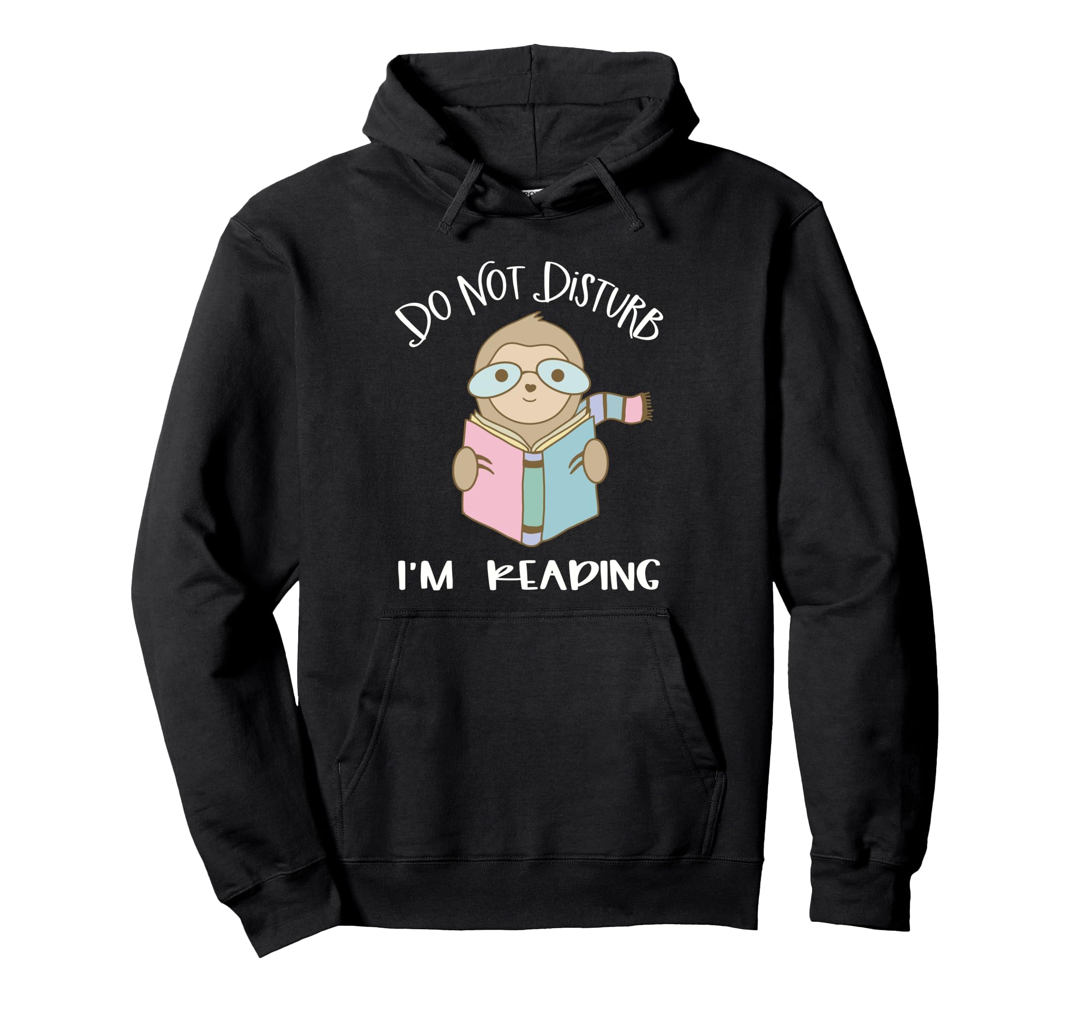 Sloth Reading Book Nerd Reading Hoodie - Custom Art Print for Adults - T-Shirt, Sweatshirt, Hoodie