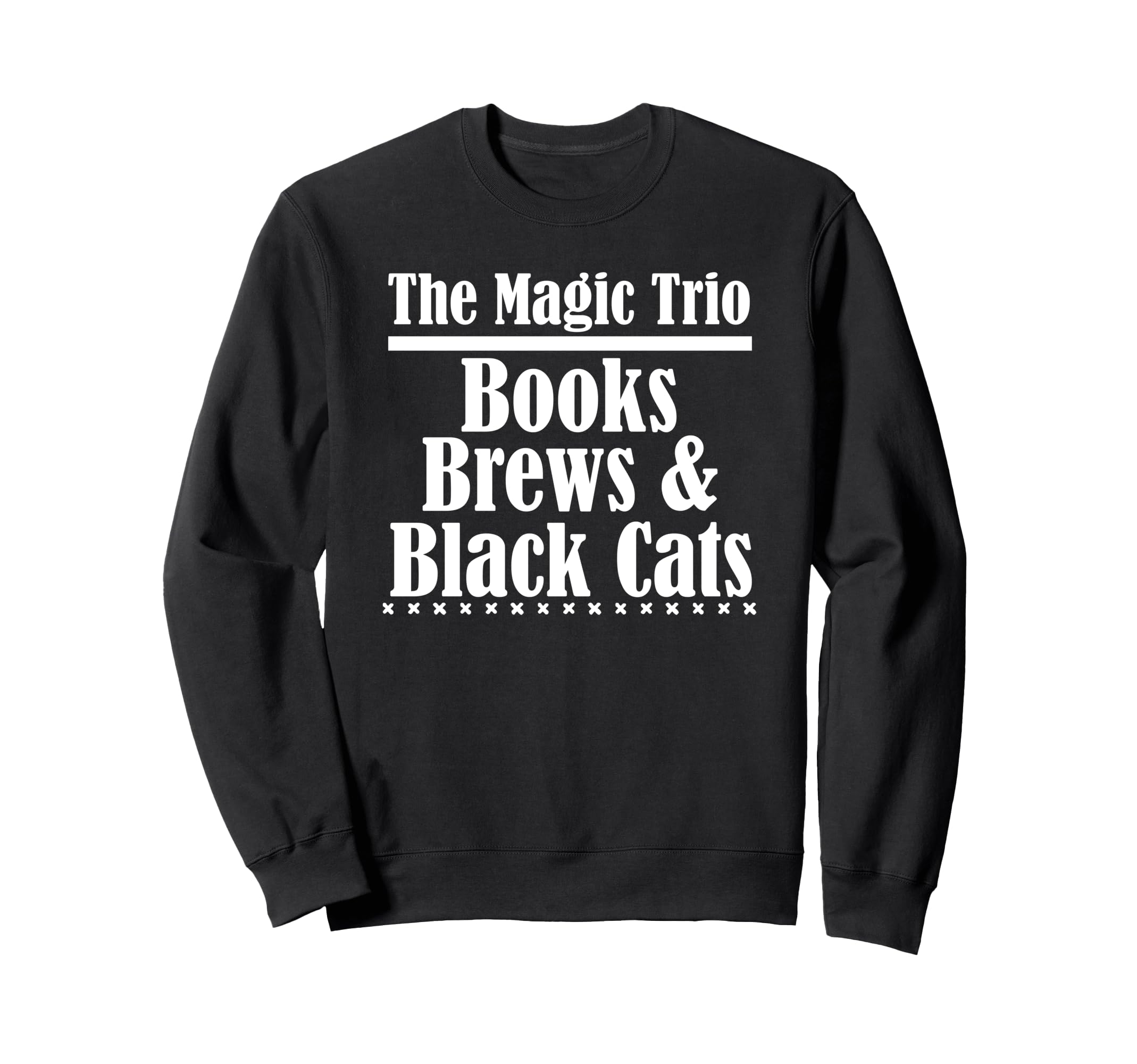 Magic Trio Books Brews Black Cats Sweatshirt - Custom Art Print Men Women - T-Shirt, Sweatshirt, Hoodie