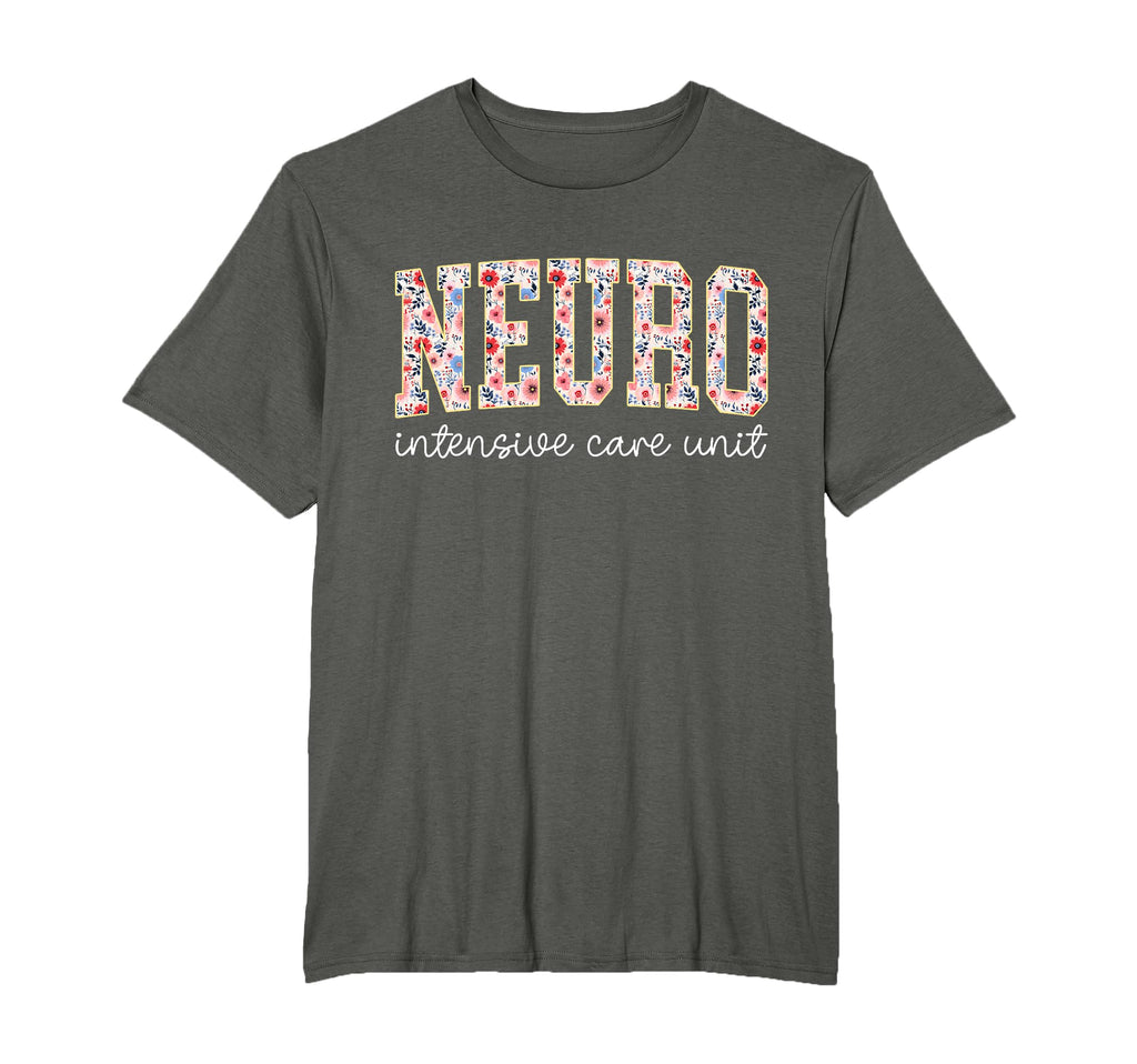 Floral Neuro Icu Nurse Brain T-Shirt - Custom Art Print for Adults - T-Shirt, Sweatshirt, Hoodie
