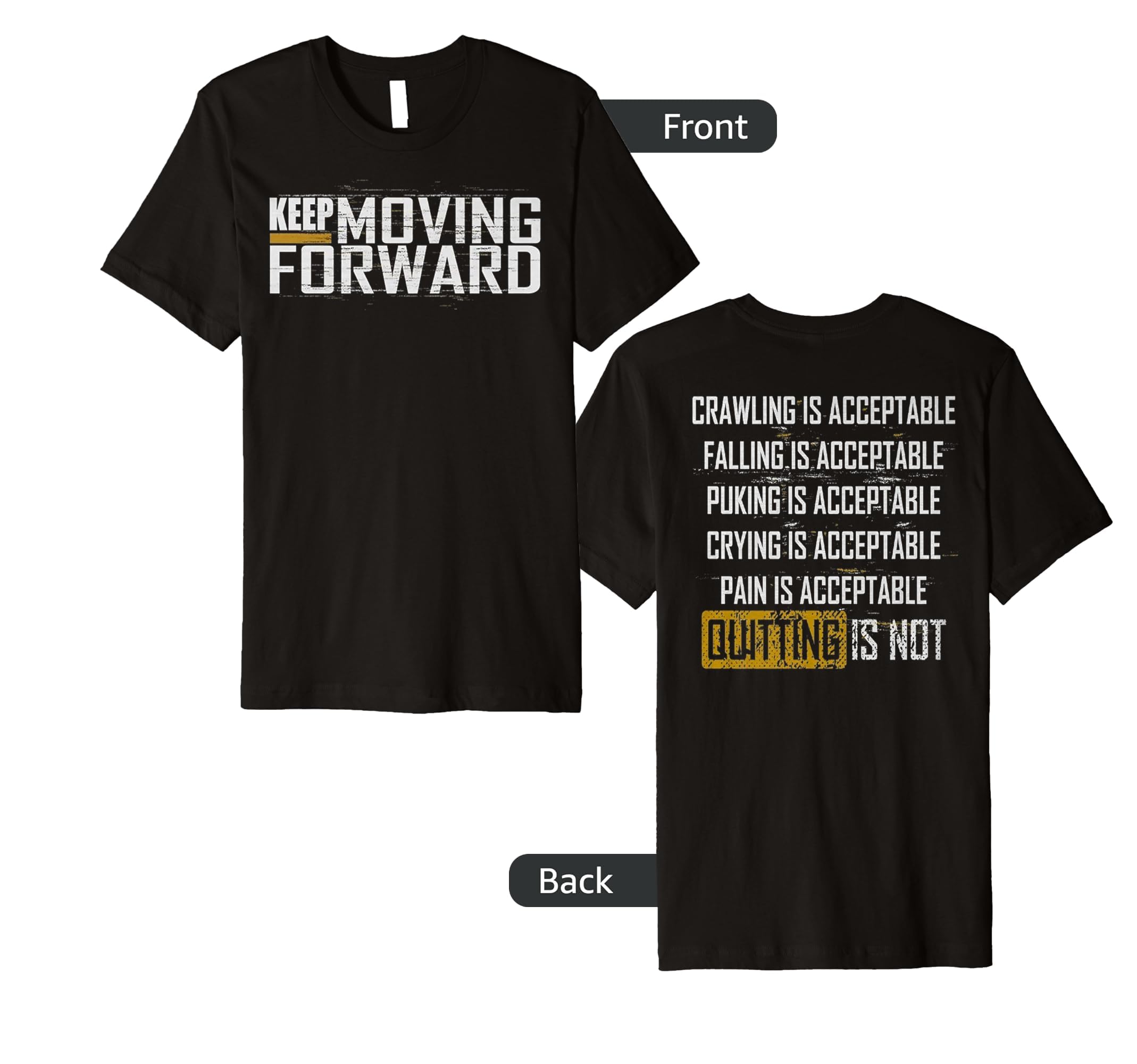 Fitness Gym Keep Moving Forward Art T-Shirt - Minimalist Print Men Women - T-Shirt, Sweatshirt, Hoodie