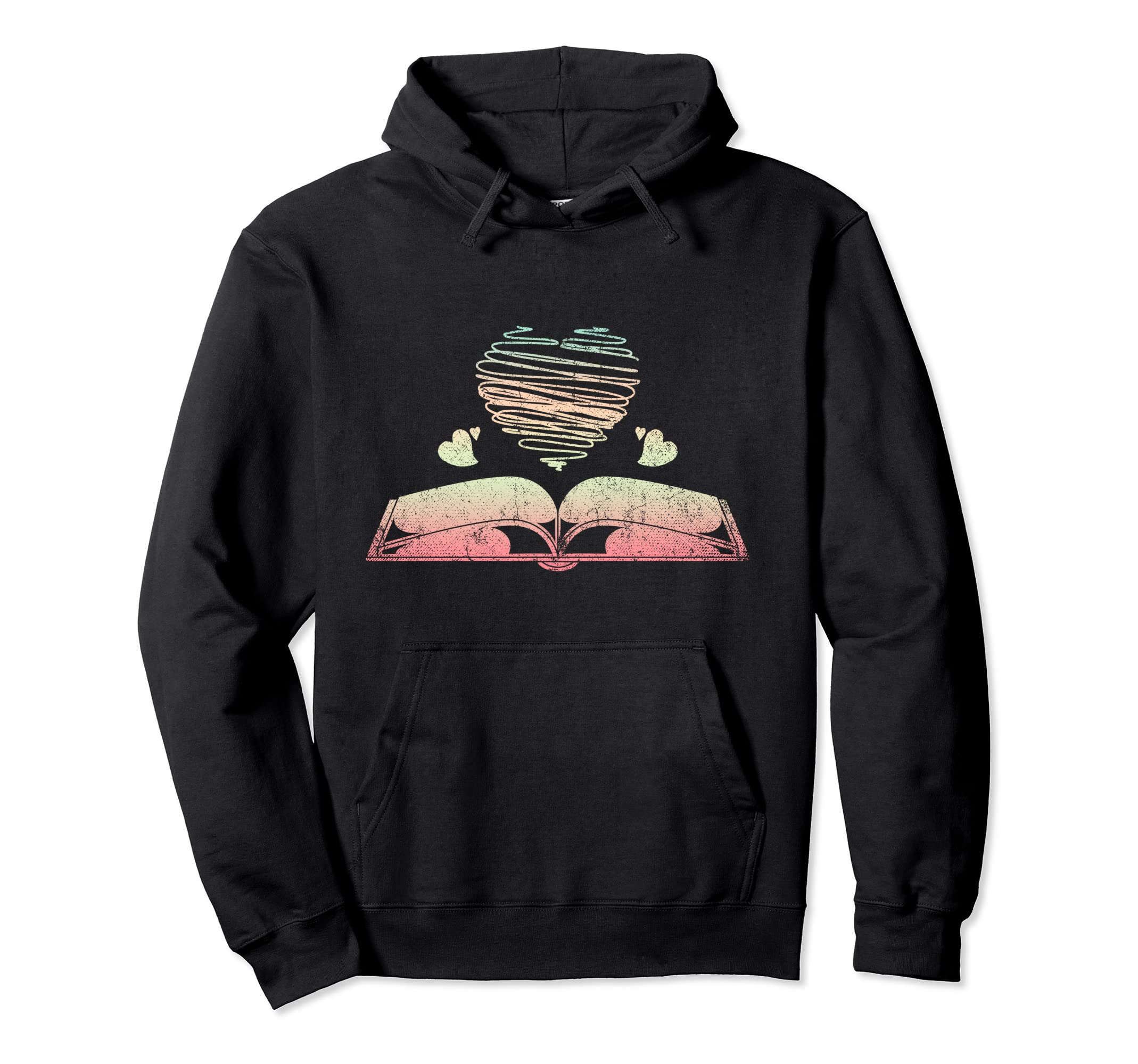 Book Nerd Heart Library Geek Bookworm Hoodie - Aesthetic Graphic Men Women - T-Shirt, Sweatshirt, Hoodie