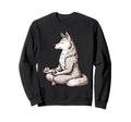 Meditation Wolf Yoga Pose Relaxing Sweatshirt - Aesthetic Graphic Unisex - T-Shirt, Sweatshirt, Hoodie