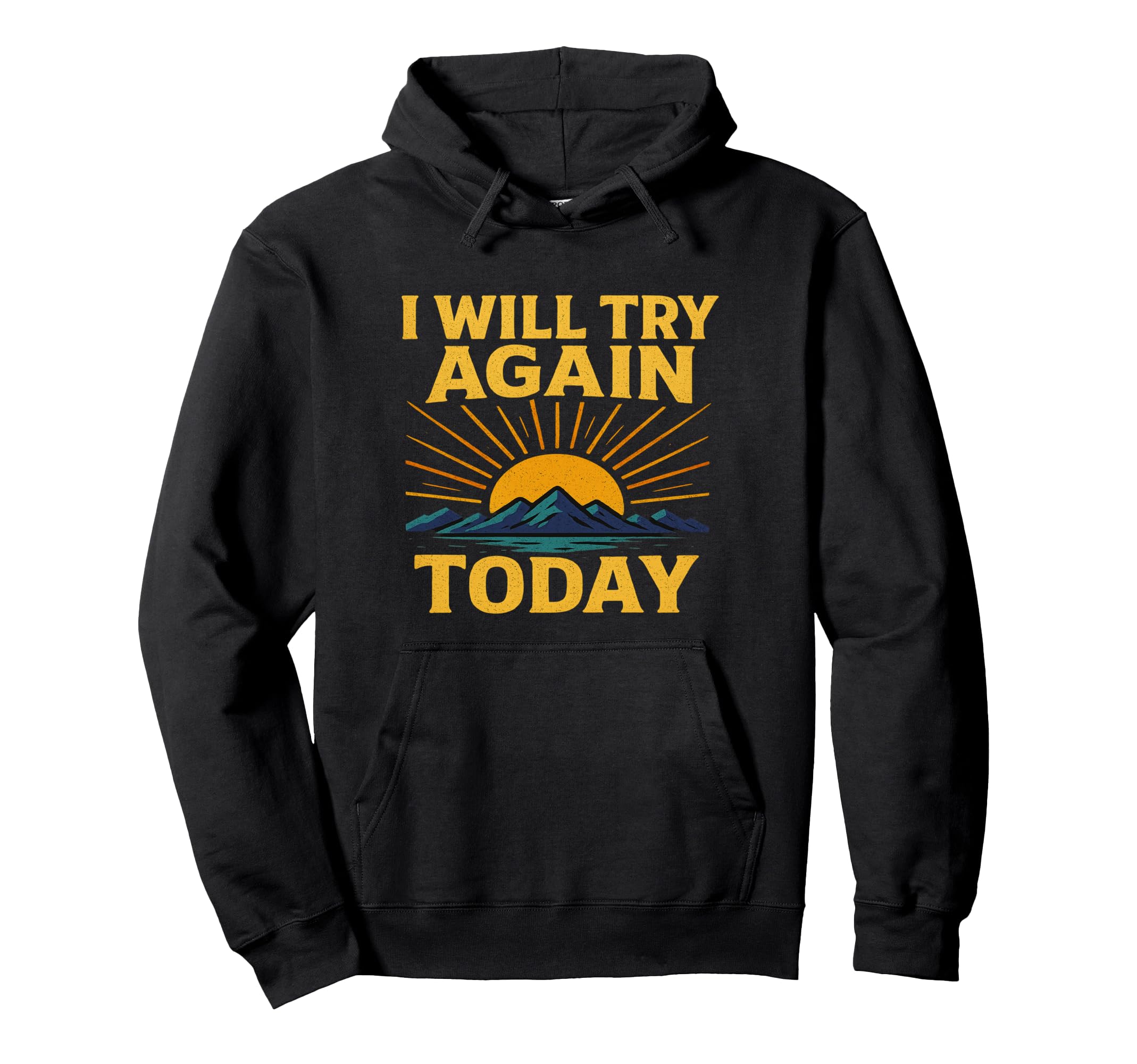 Inspiring Sun And Mountain Artwork Hoodie - Streetwear Style Men Women - T-Shirt, Sweatshirt, Hoodie