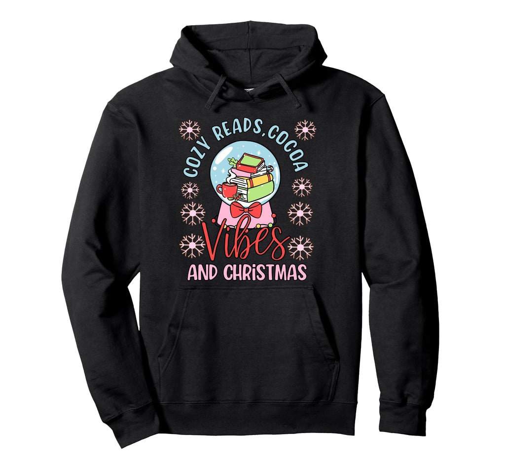 Cozy Vibes Snow Globe And Books Hoodie - Novelty Apparel Unisex - T-Shirt, Sweatshirt, Hoodie
