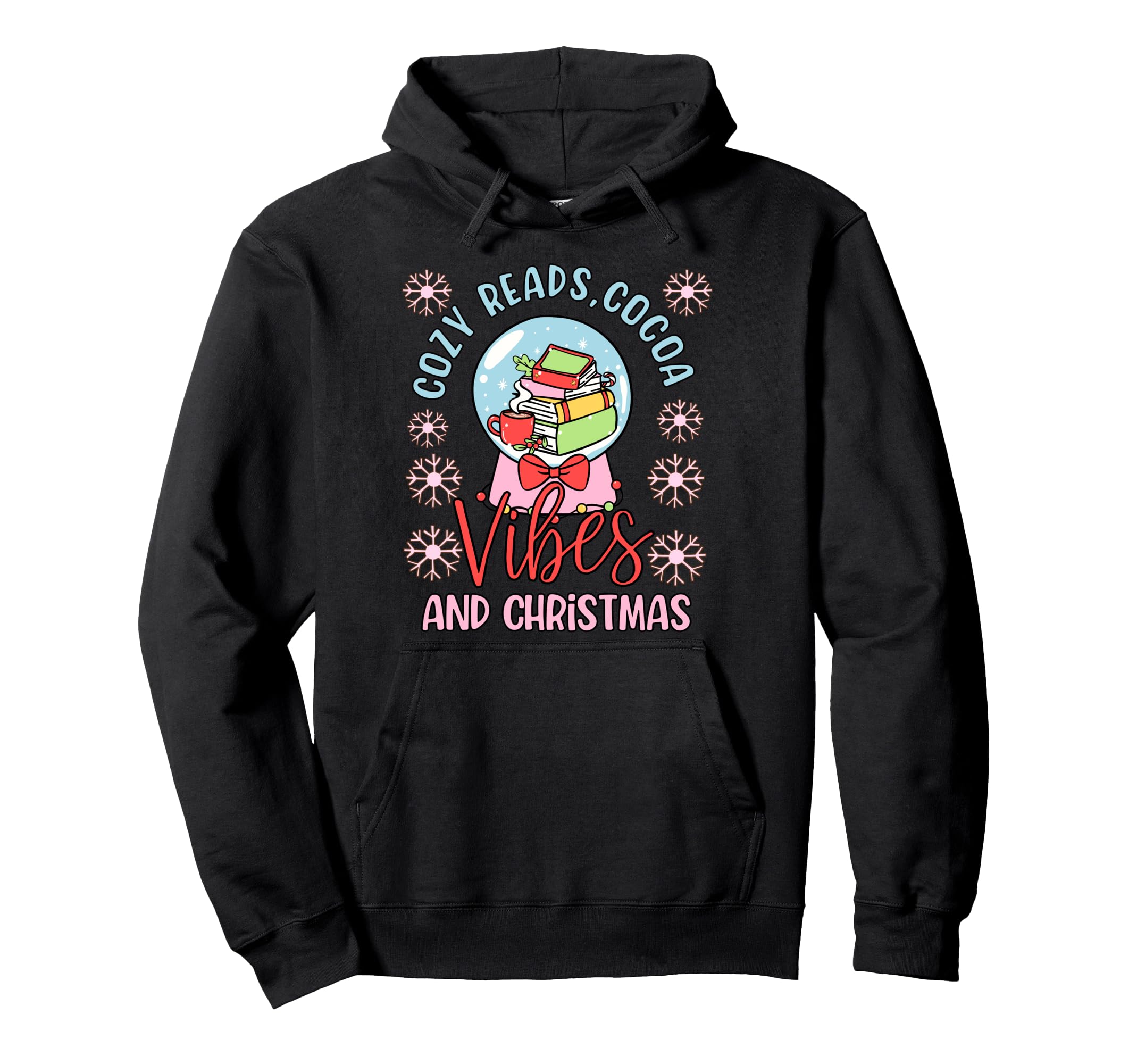 Cozy Vibes Snow Globe And Books Hoodie - Novelty Apparel Unisex - T-Shirt, Sweatshirt, Hoodie