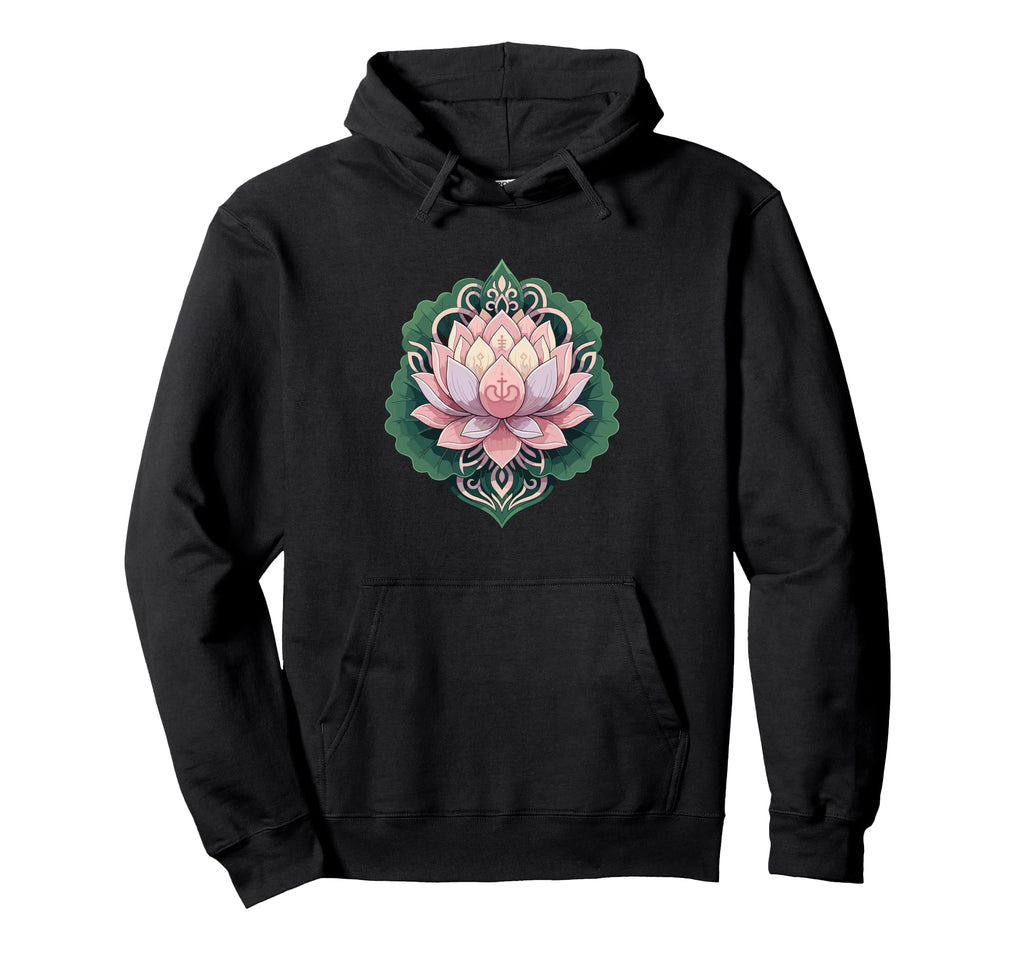 Lotus Mandala Yoga Meditation Sacred Hoodie - Aesthetic Graphic Men Women - T-Shirt, Sweatshirt, Hoodie