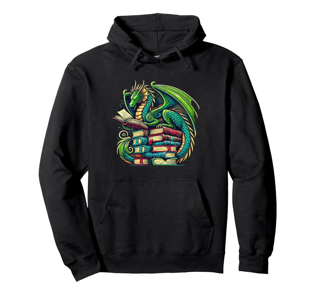 Book Dragon Reading Lover Hoodie - Streetwear Style Unisex - T-Shirt, Sweatshirt, Hoodie