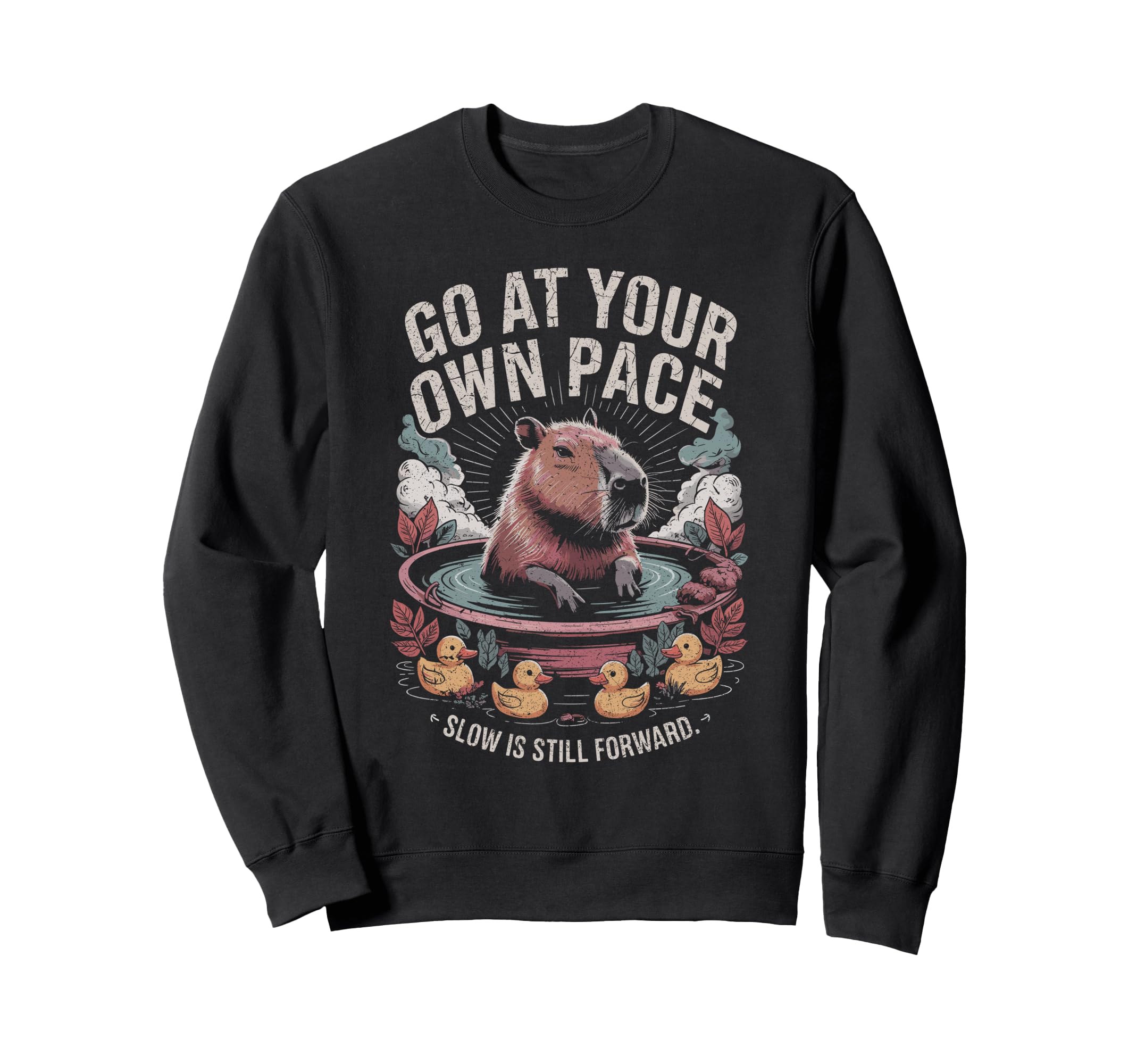 Go Your Own Pace Capybara Ducks Sweatshirt - Streetwear Style Men Women - T-Shirt, Sweatshirt, Hoodie