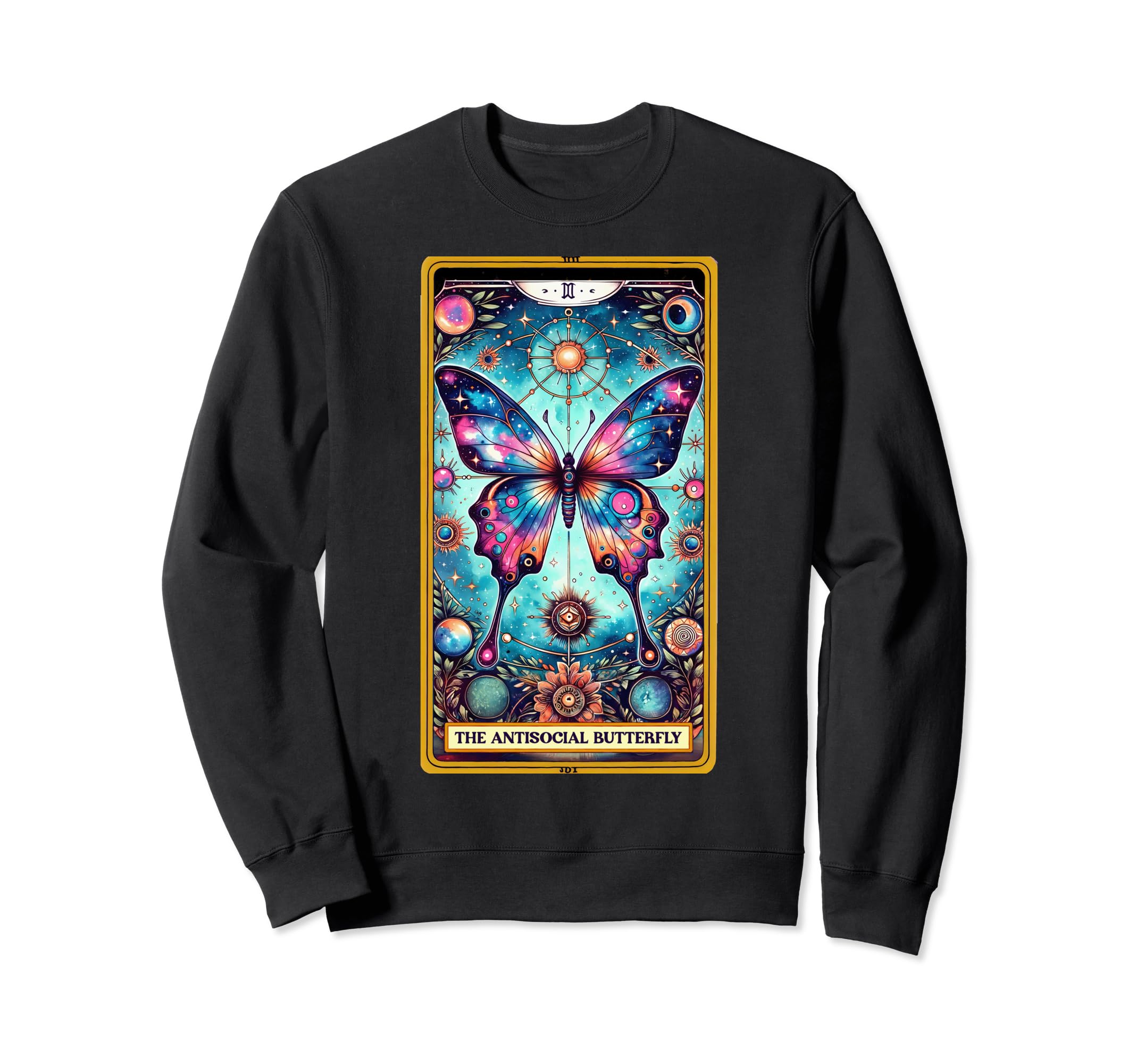 Anti Social Butterfly Tarot Card Sweatshirt - Minimalist Print Men Women - T-Shirt, Sweatshirt, Hoodie