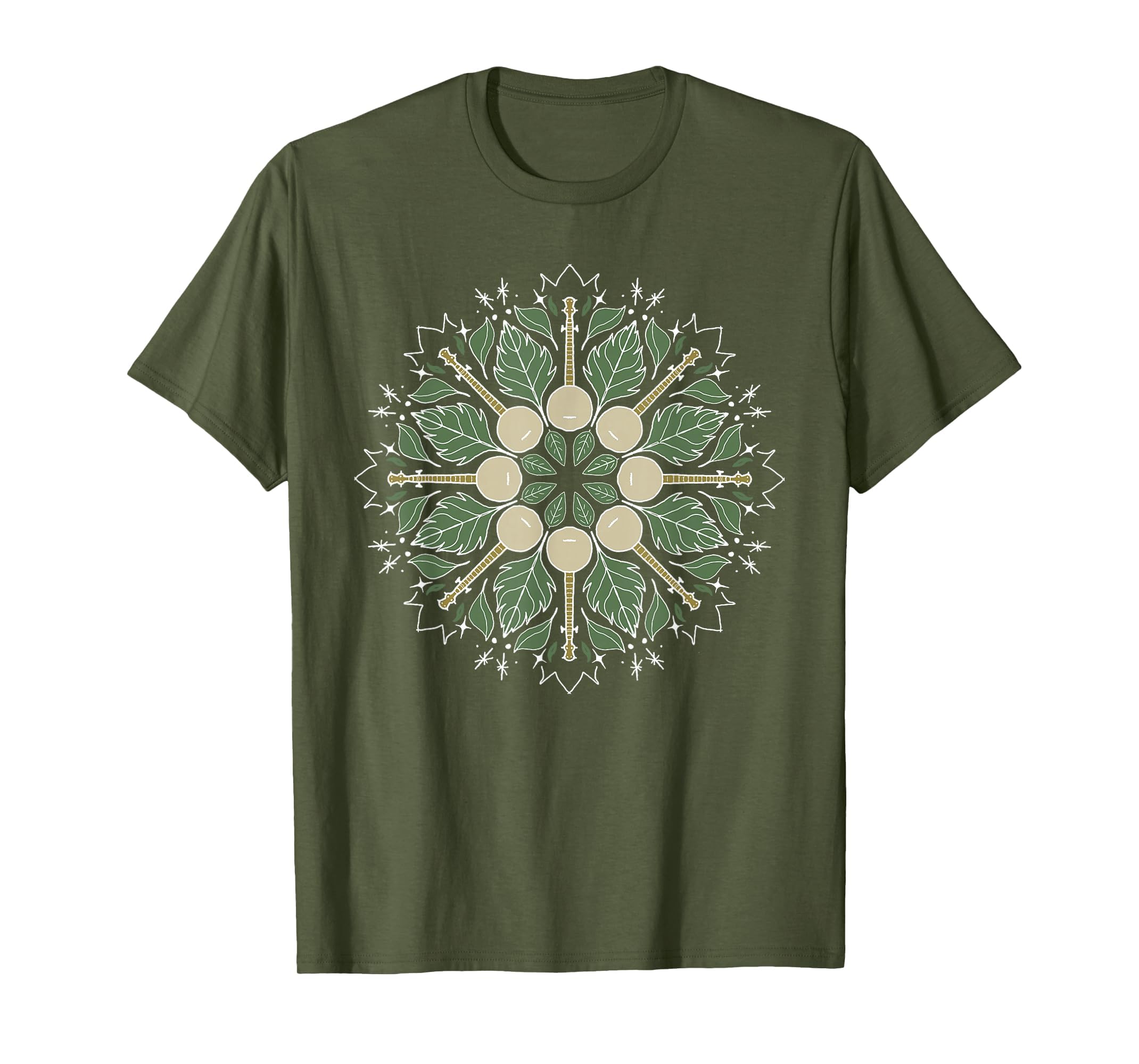 Banjo Mandala Bluegrass Mindfulness Nature T-Shirt - Unique Graphic Unisex - T-Shirt, Sweatshirt, Hoodie