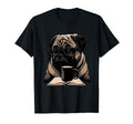 Funny Dog Bookworm Reading Book Coffee T-Shirt - Trendy Graphic for Adults - T-Shirt, Sweatshirt, Hoodie