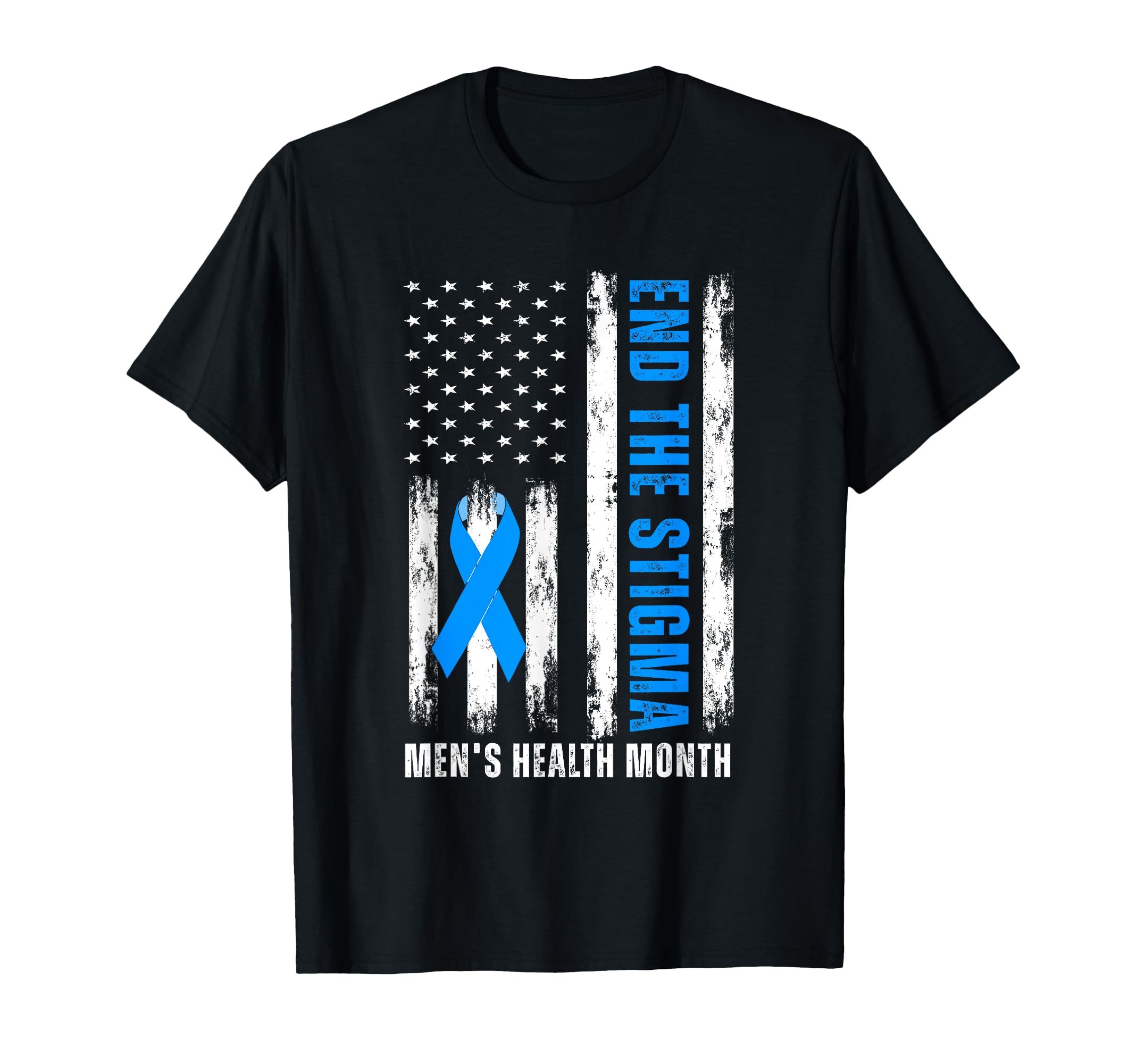 End Stigma Usa Flag Mens Health Month T-Shirt - Graphic Print Men Women - T-Shirt, Sweatshirt, Hoodie