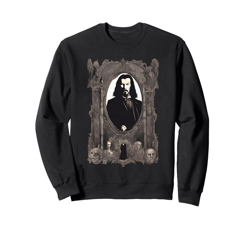 Dracula Portrait Tribute Bram Stoker Sweatshirt - Fun Novelty Design Unisex - T-Shirt, Sweatshirt, Hoodie
