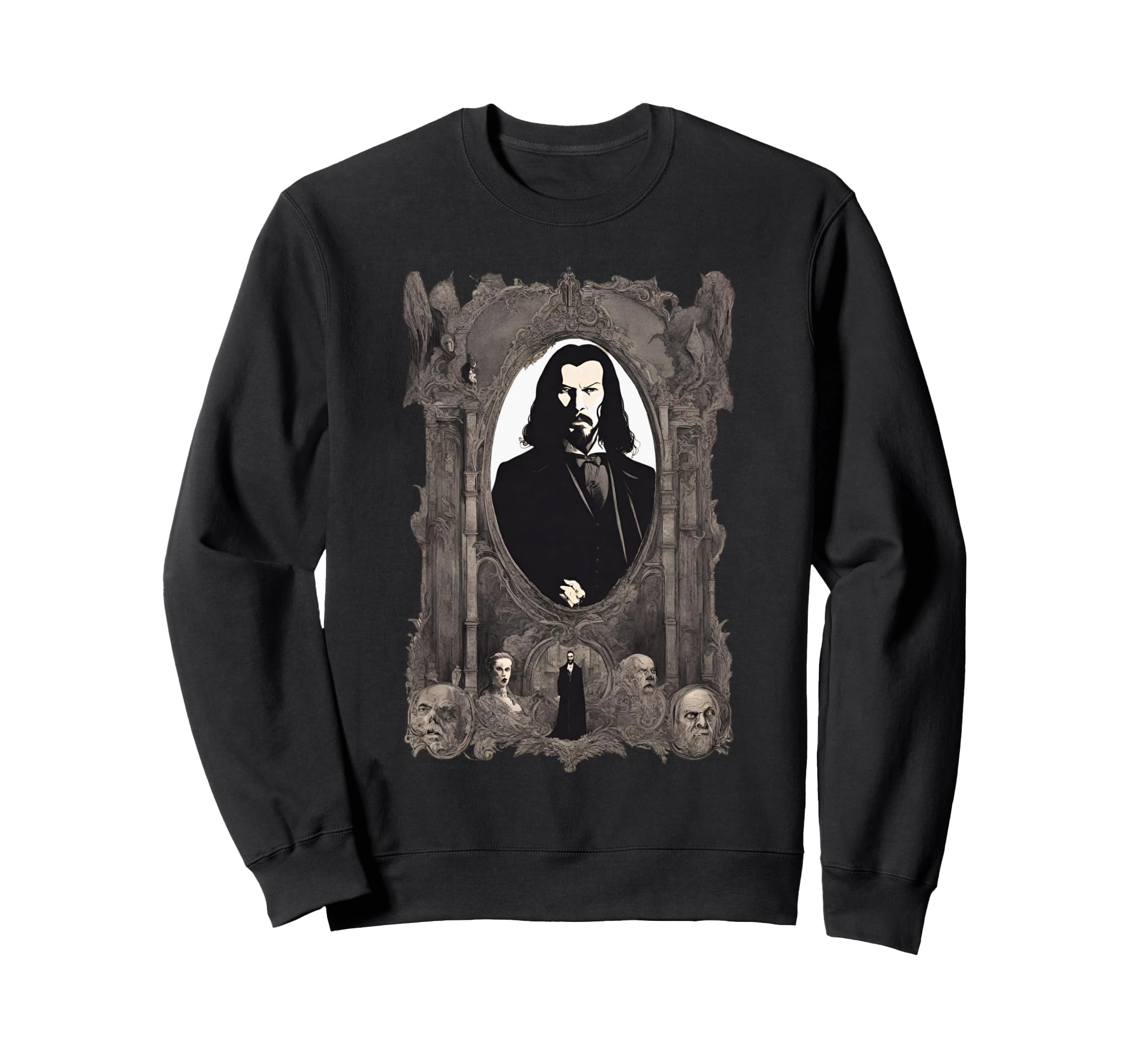 Dracula Portrait Tribute Bram Stoker Sweatshirt - Fun Novelty Design Unisex - T-Shirt, Sweatshirt, Hoodie