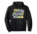 Groovy Peace Begins Within Hoodie - Streetwear Style Men Women - T-Shirt, Sweatshirt, Hoodie