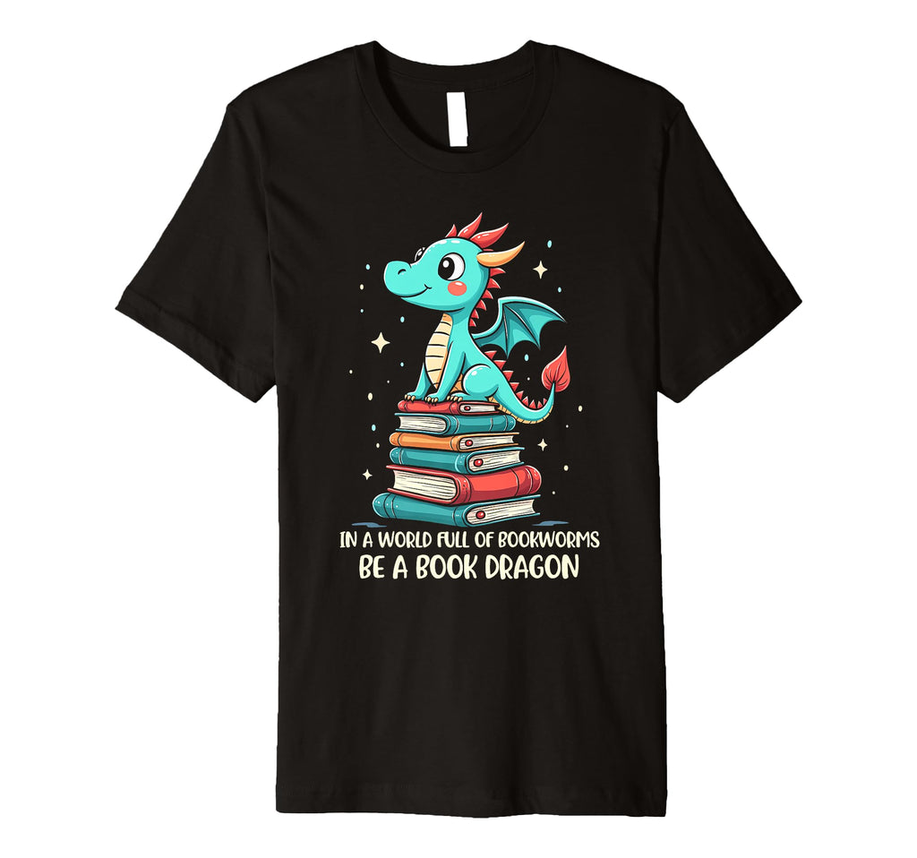 Playful Dragon Encourages Reading Zest T-Shirt - Custom Art Print Unisex - T-Shirt, Sweatshirt, Hoodie