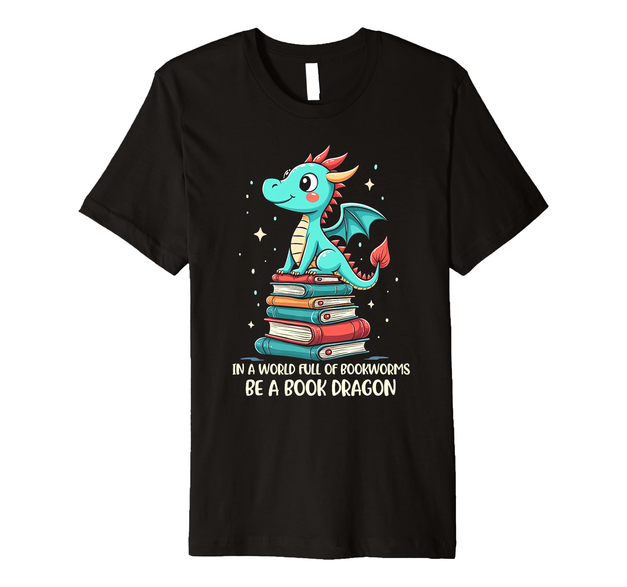Playful Dragon Encourages Reading Zest T-Shirt - Custom Art Print Unisex - T-Shirt, Sweatshirt, Hoodie